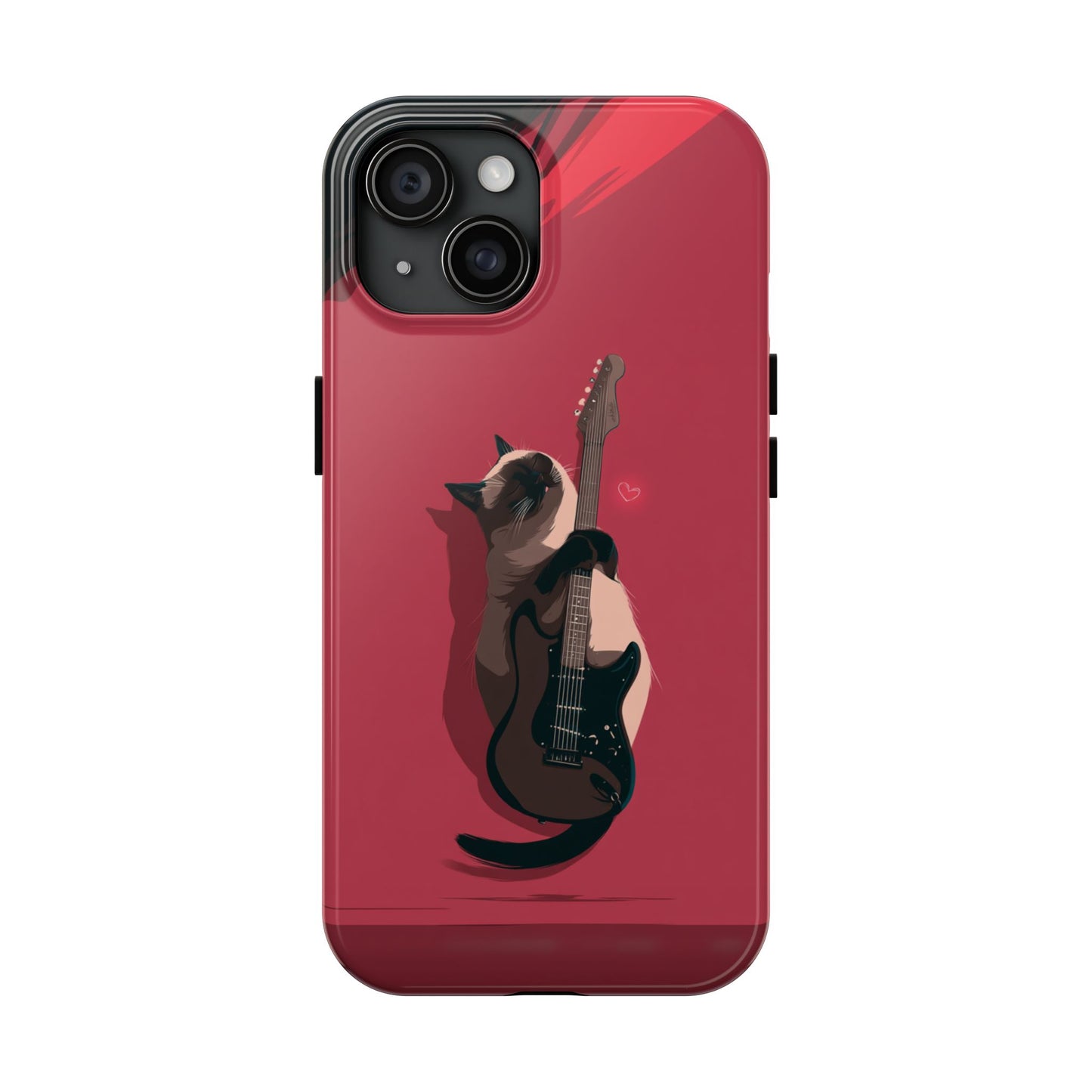 Charming Cat with Guitar Tough Phone Case – Wearable Art for Cat & Music Lovers