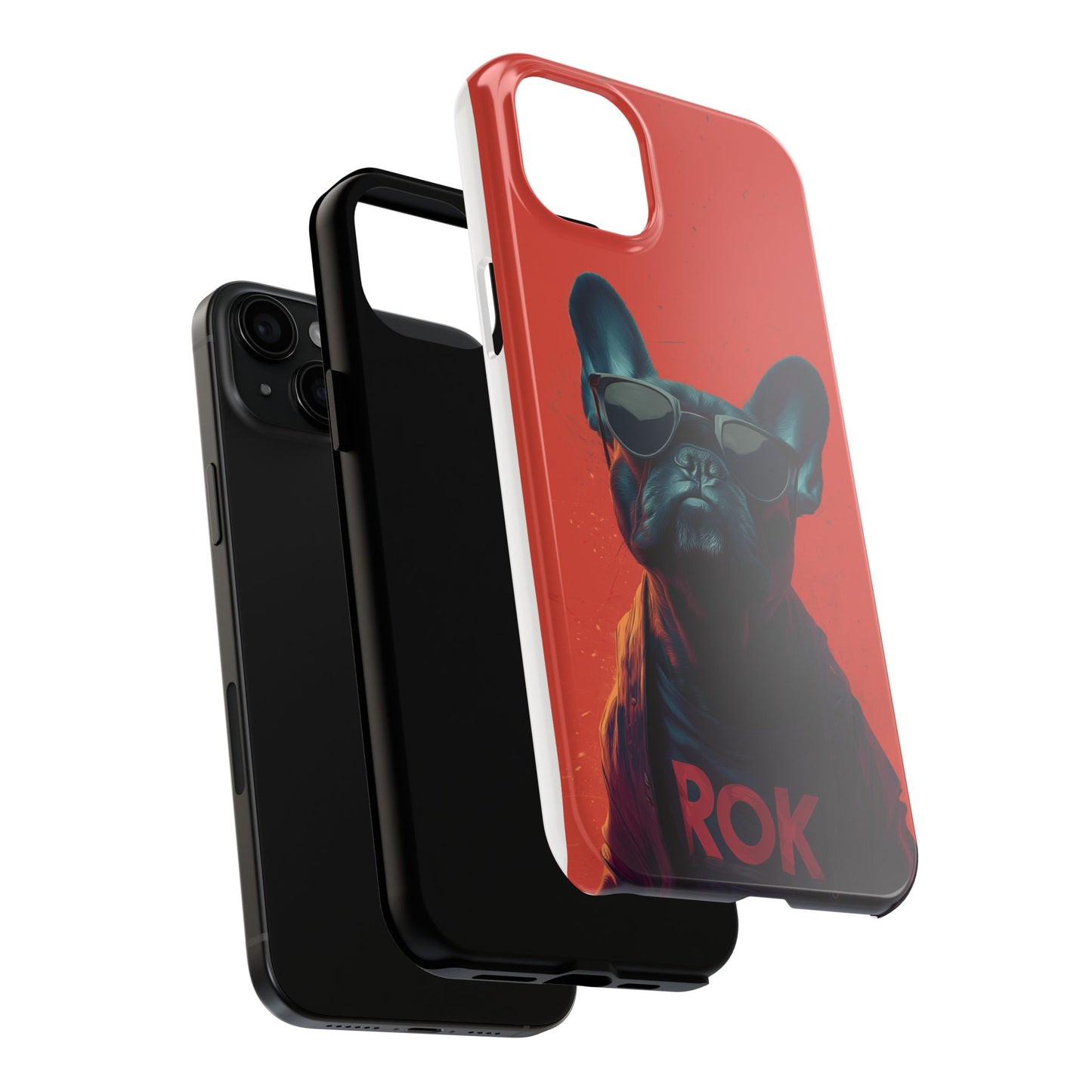 Rockin’ Dogs Tough Phone Case - Playful Guitarist & Cool Bulldog for Pet Lovers