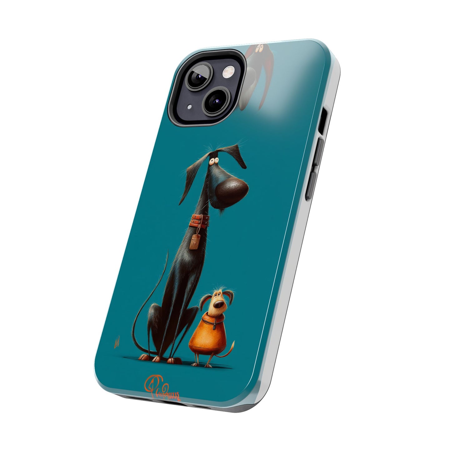 Whimsical Dog Art Tough Phone Case - Durable Protection for Pet Lovers