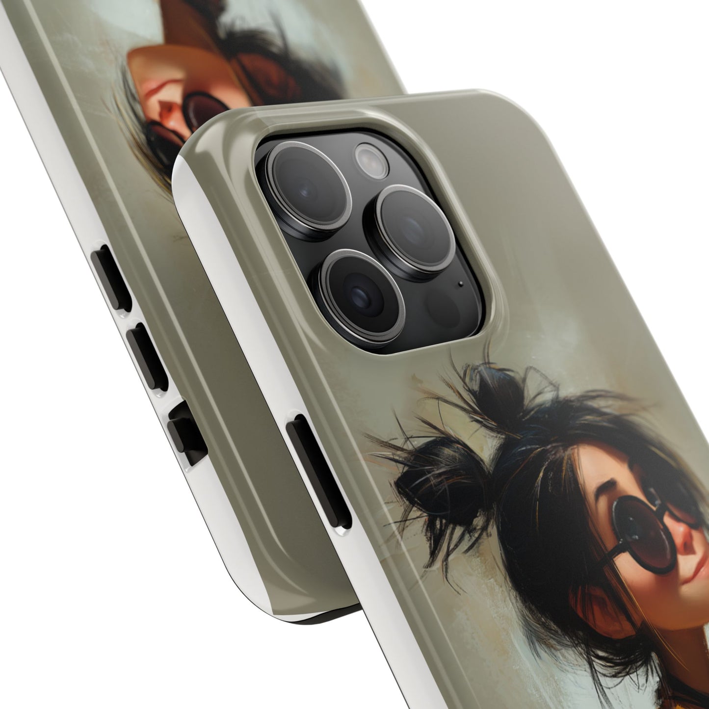 Trendy Tough Phone Case – Stylish Illustrated Girl Design for Fashion Lovers