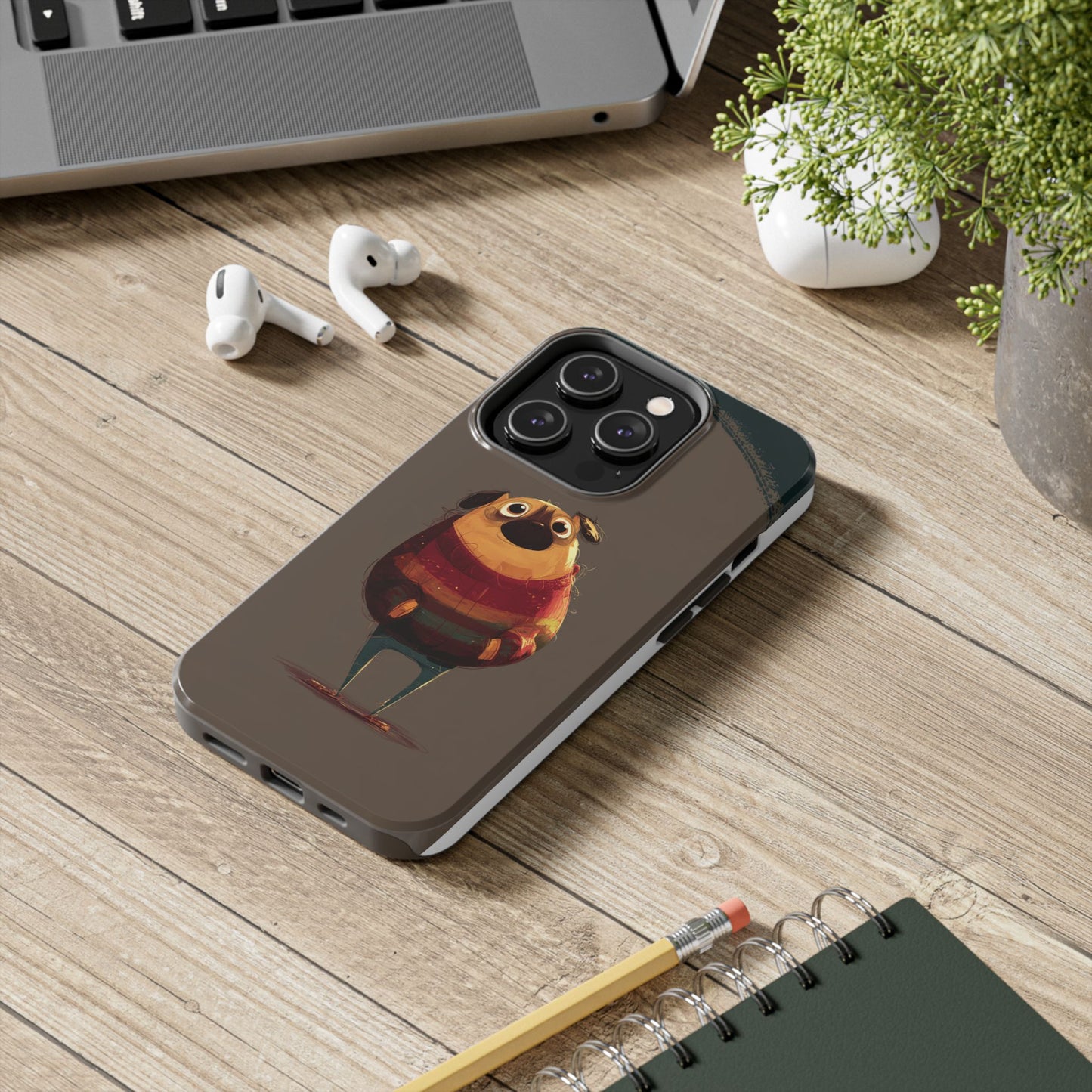Cute Pug Tough Phone Case - Durable & Stylish Protection for Pet Lovers