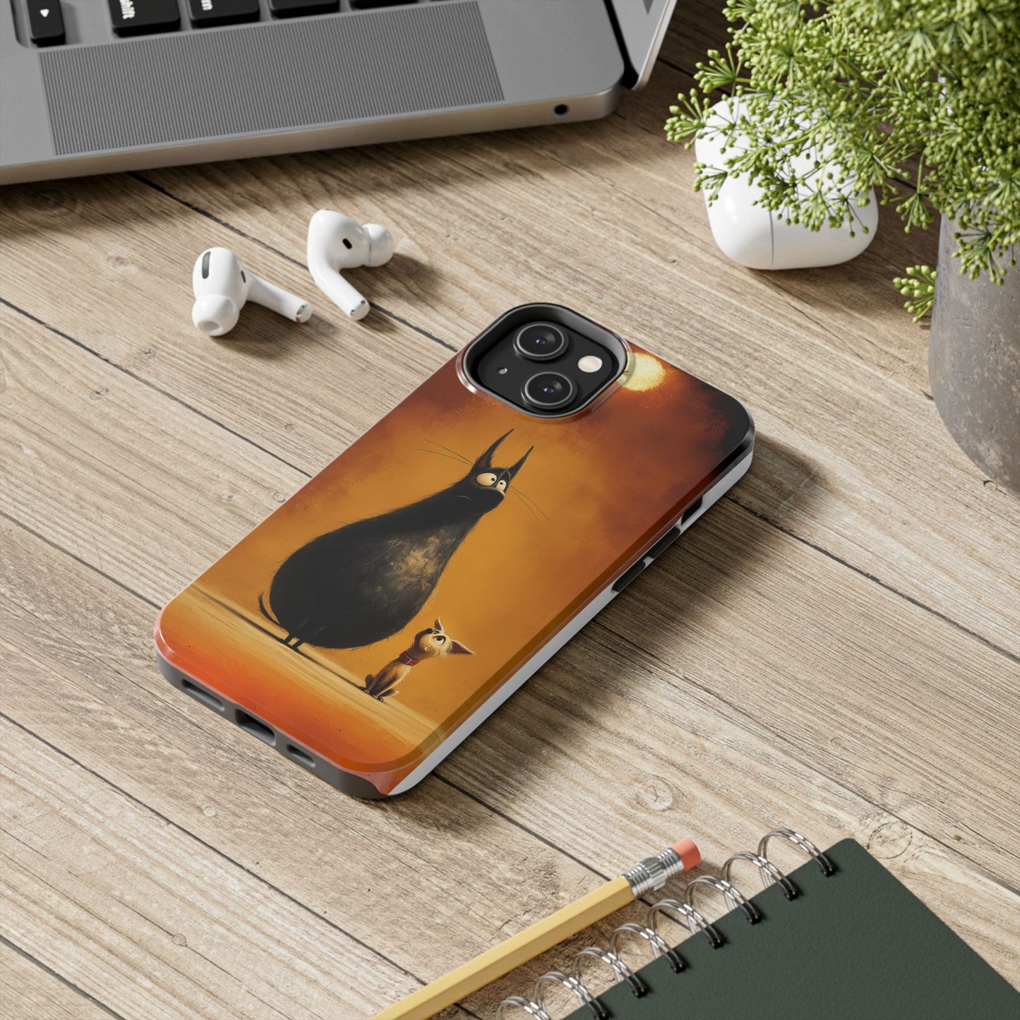 Whimsical Tough Phone Cases - Cat & Dog Design