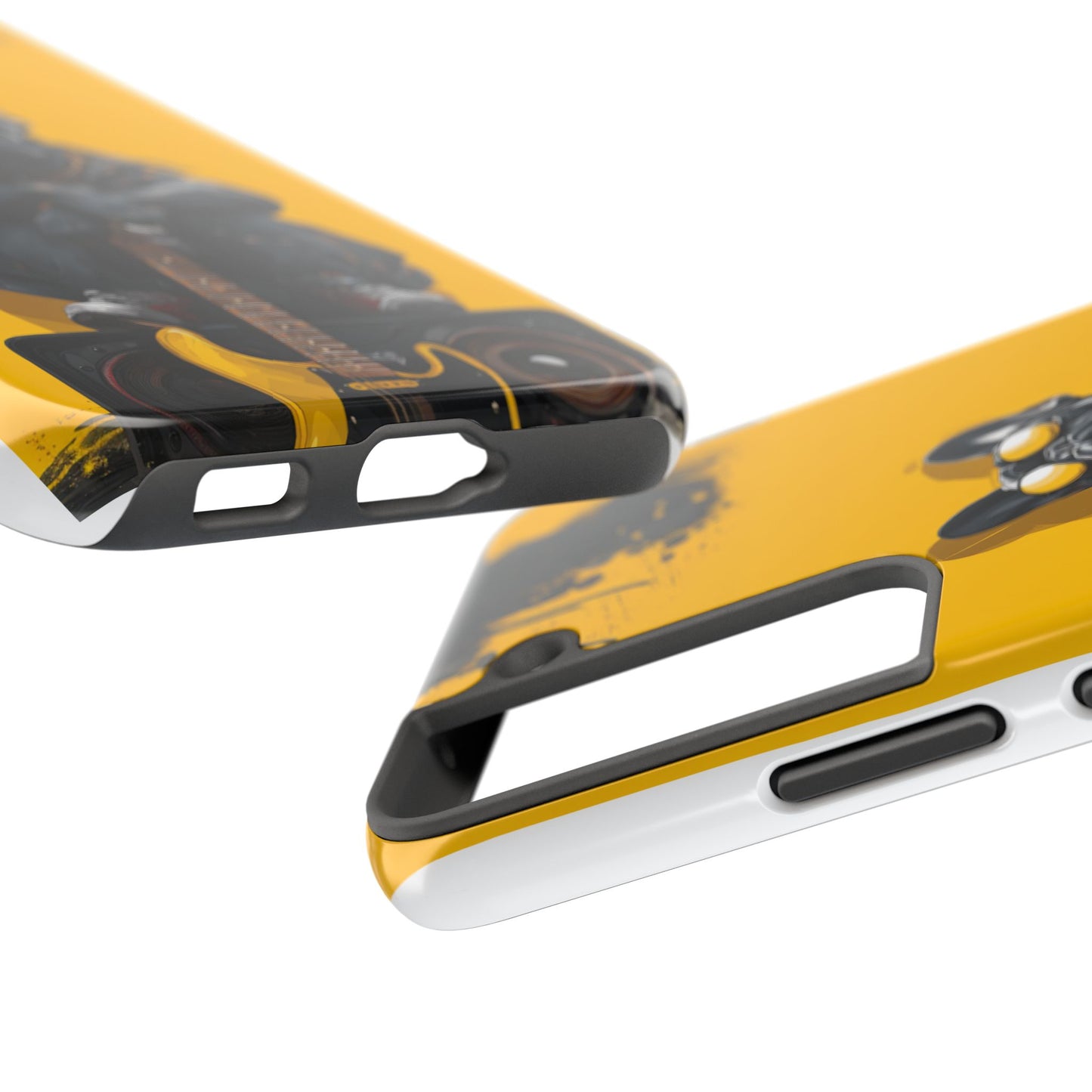 Rebellious Dog with Guitar Tough Phone Case – Wearable Art for Pet & Music Lovers