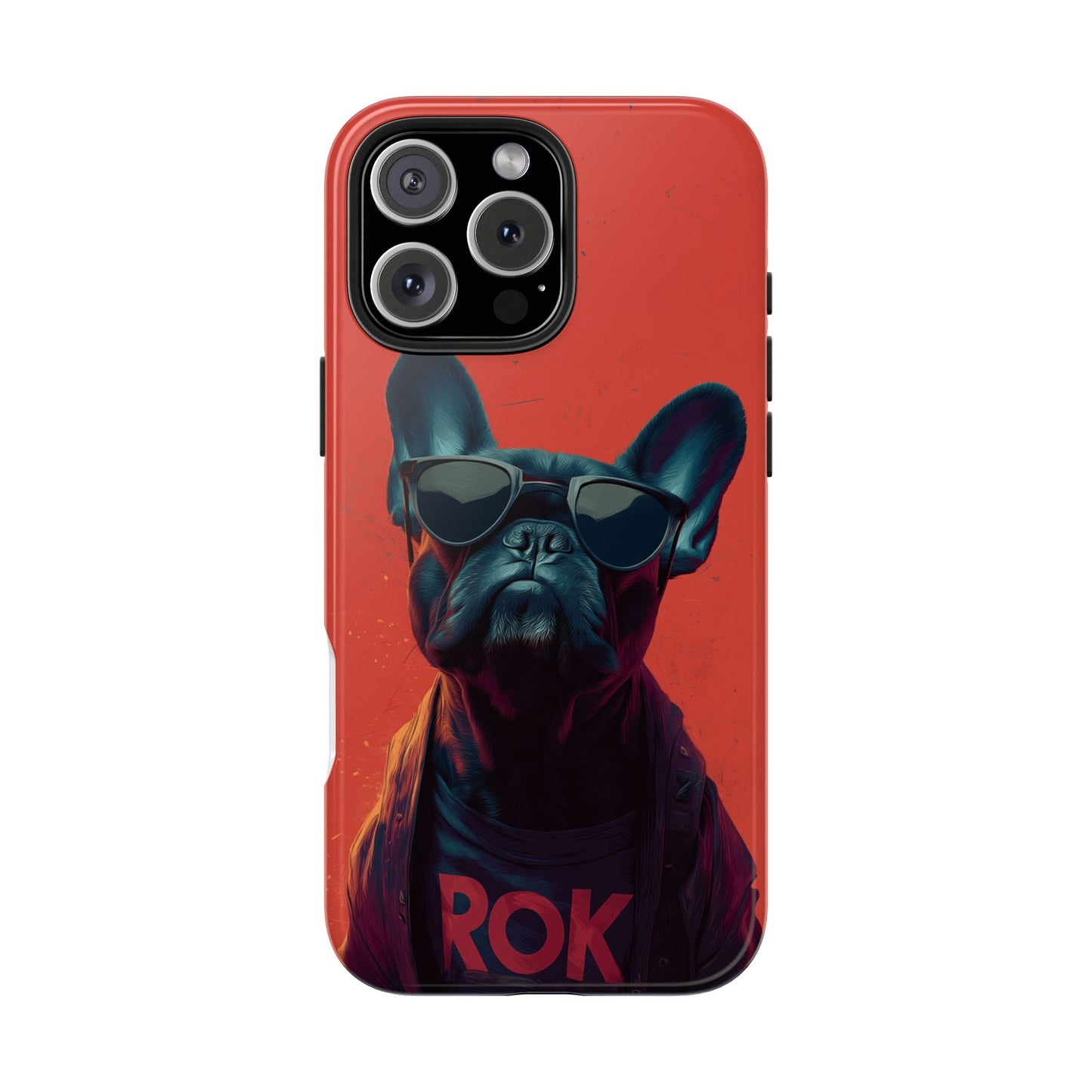 Rockin’ Dogs Tough Phone Case - Playful Guitarist & Cool Bulldog for Pet Lovers