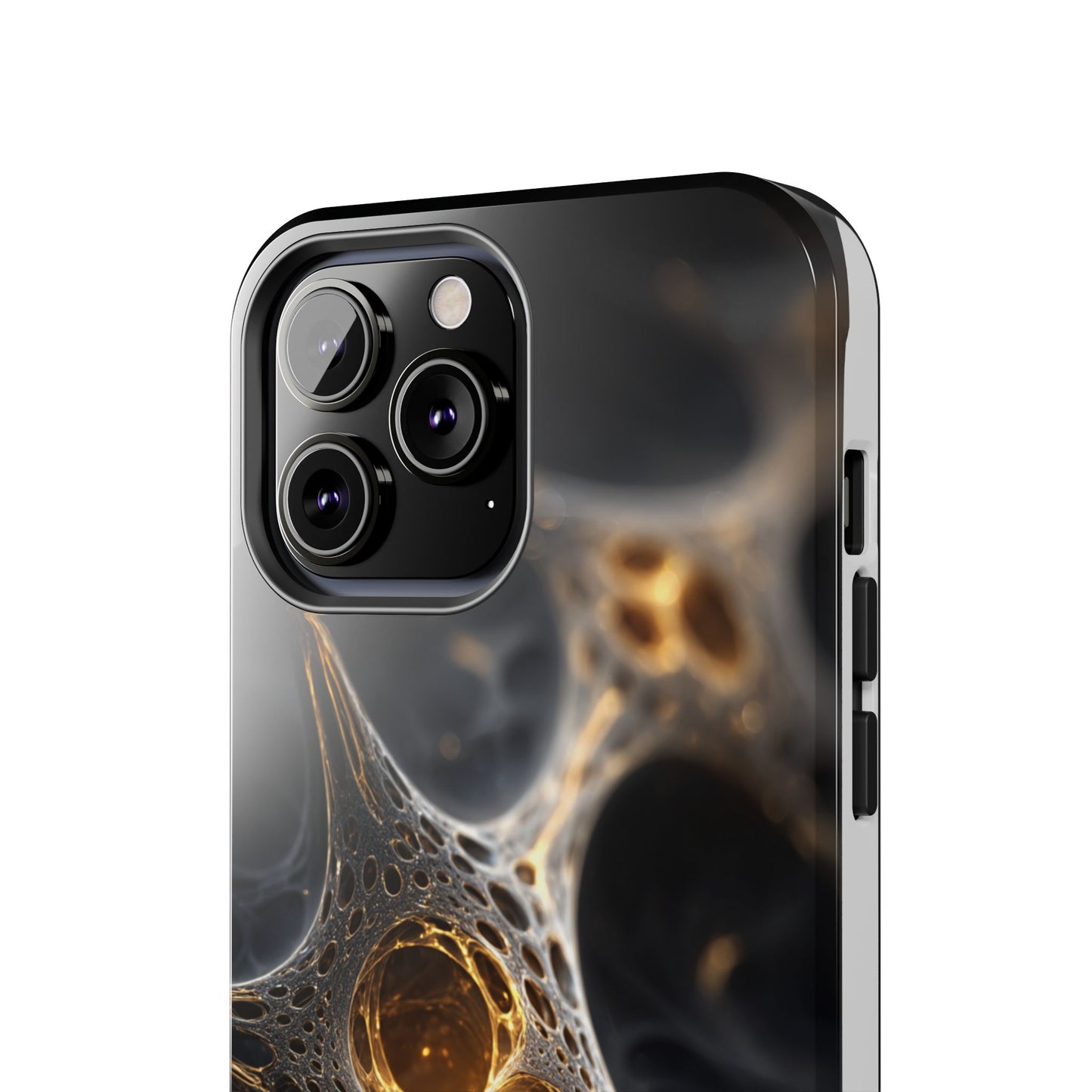 Luxurious Abstract Tough Phone Case - Gold and Black Design