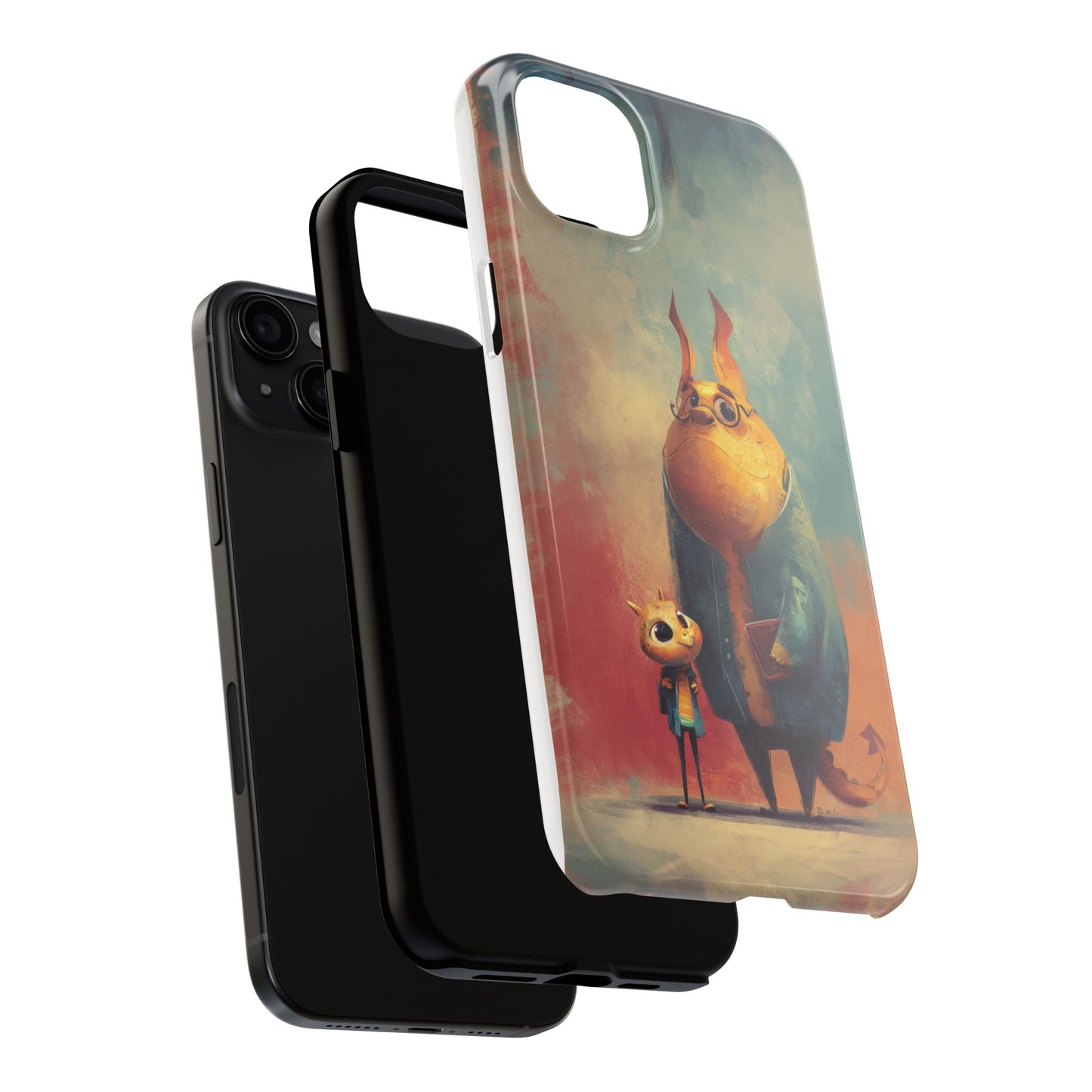 Animal Art Tough Phone Cases, Cute Character Phone Protector, Unique Cartoon Phone Cover, Fun Gift for Kids, Birthday or Holiday Present