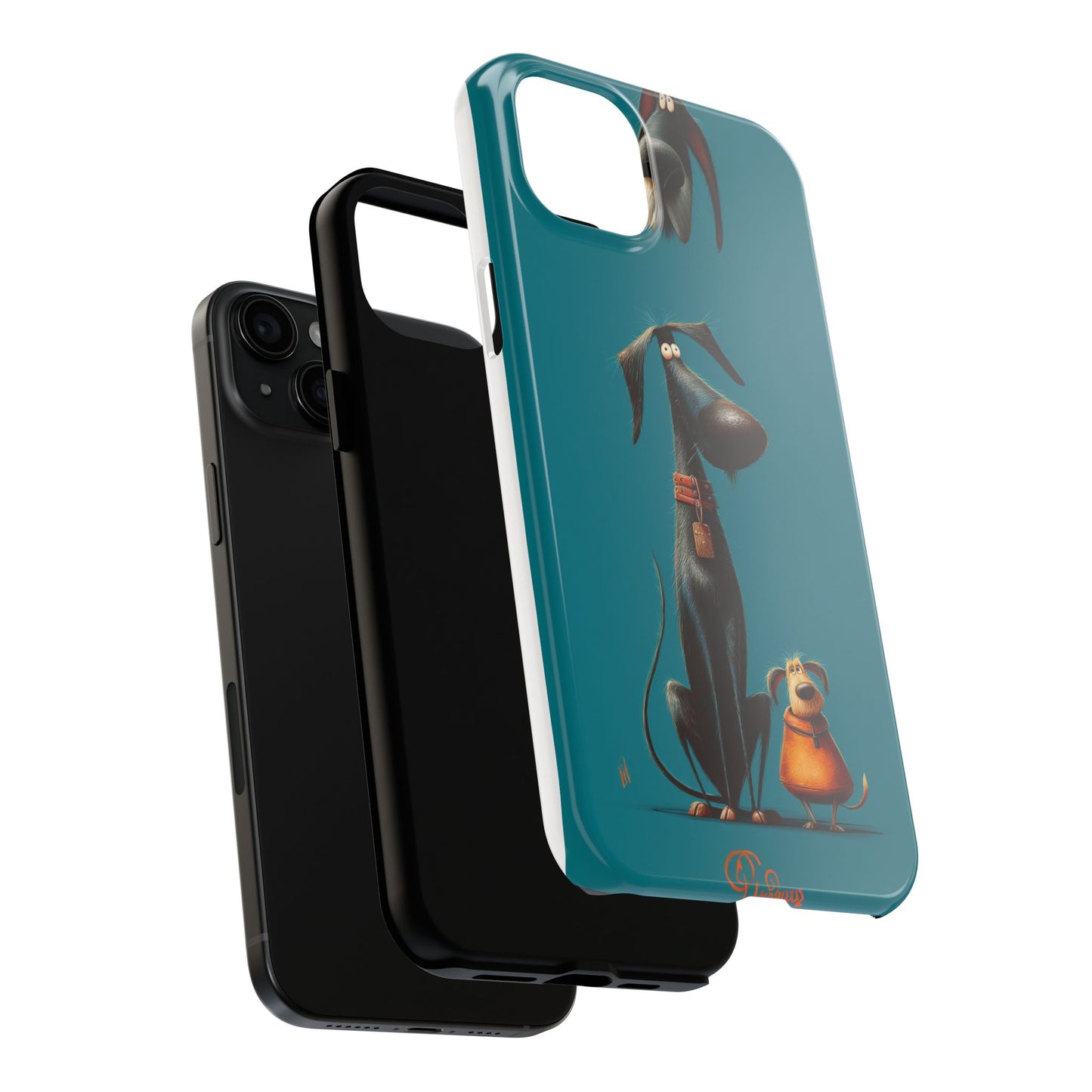 Whimsical Dog Art Tough Phone Case - Durable Protection for Pet Lovers