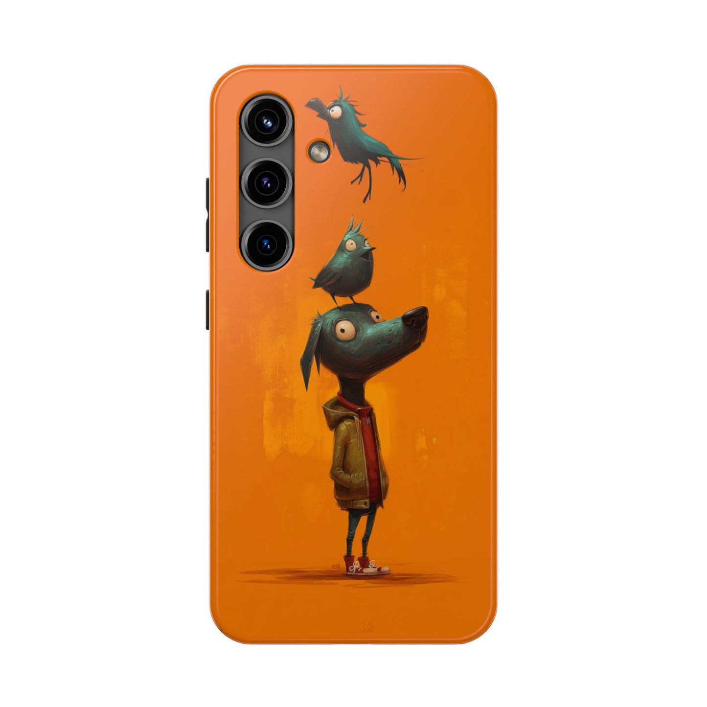 Fun Dog & Bird Tough Phone Cases - Quirky Animal Art for Pet Lovers