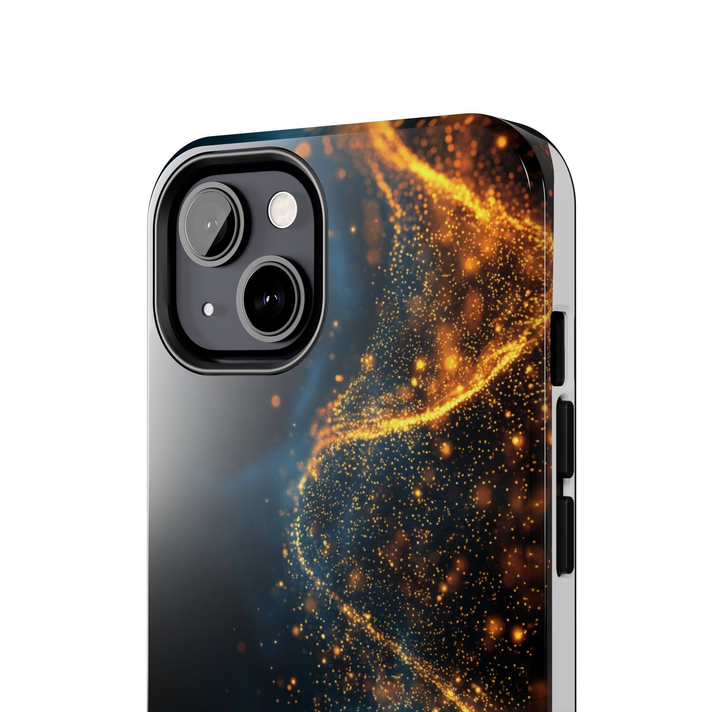 Sleek Tough Phone Cases with Abstract Gold and Blue Design