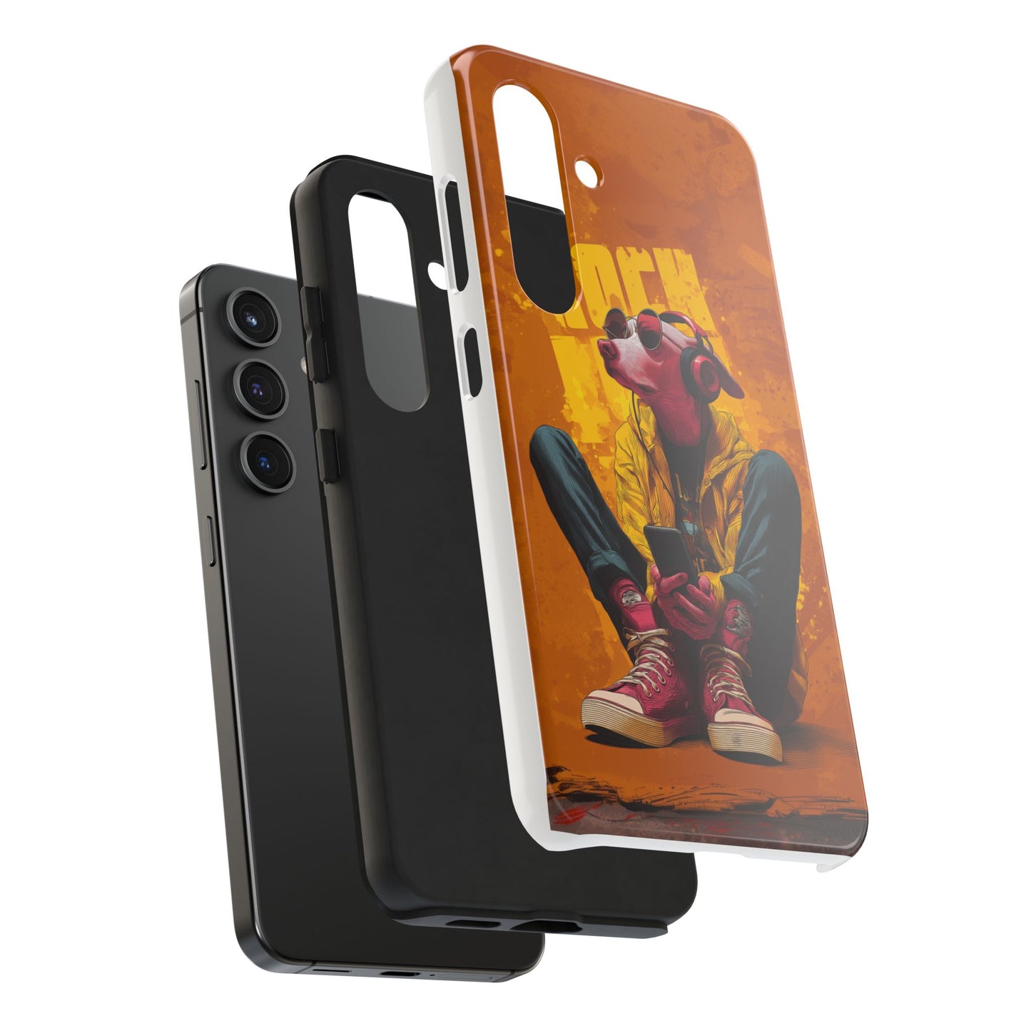 Dog with Pink Sunglasses and Headphones Tough Phone Case