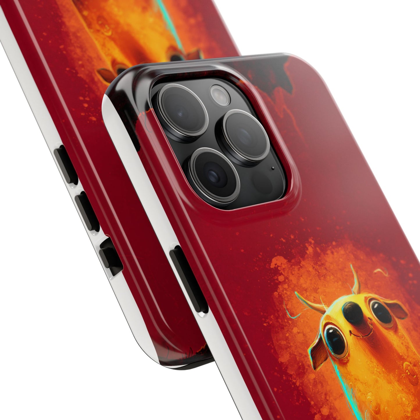 Whimsical Tough Phone Case - Cute Orange Monster Design