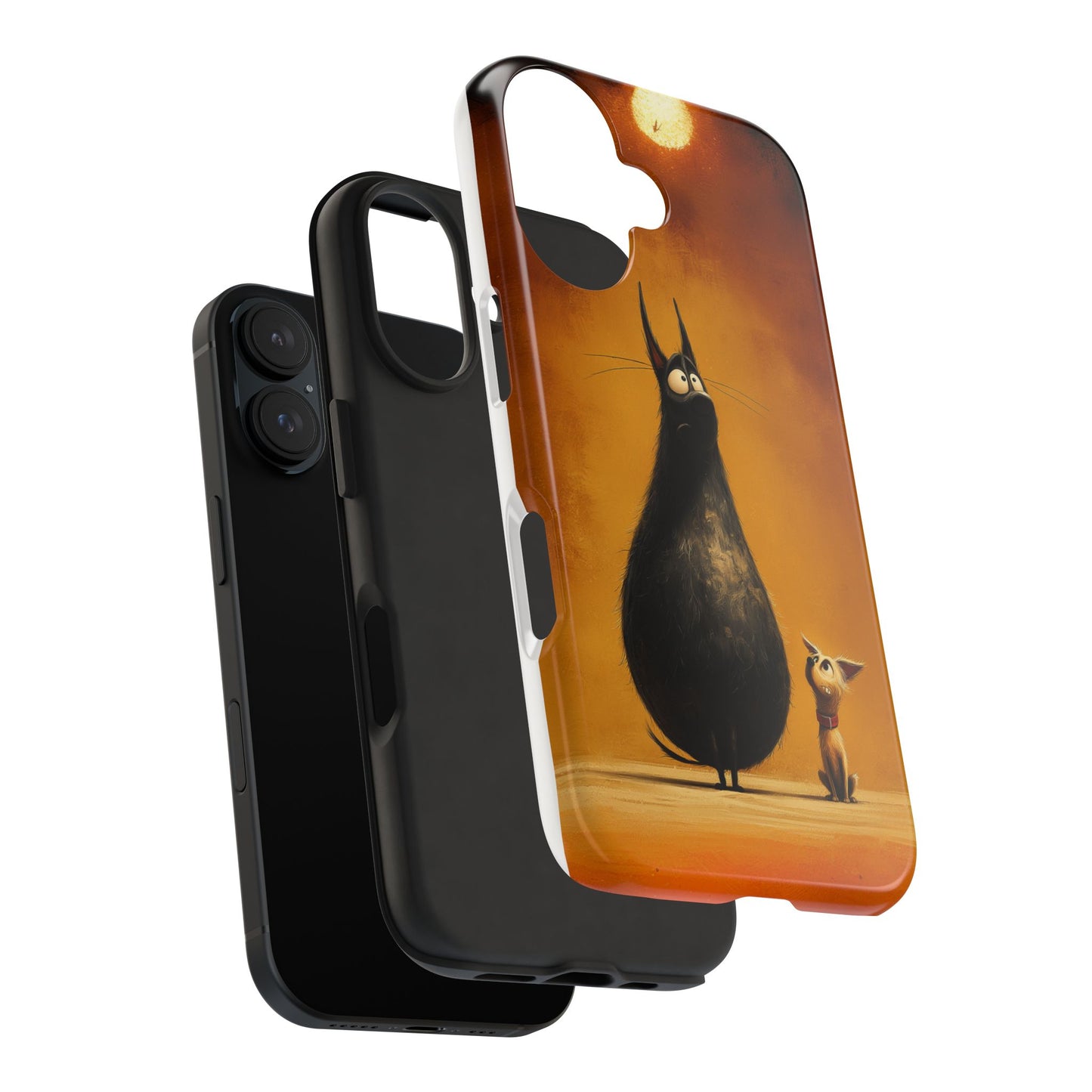 Whimsical Tough Phone Cases - Cat & Dog Design