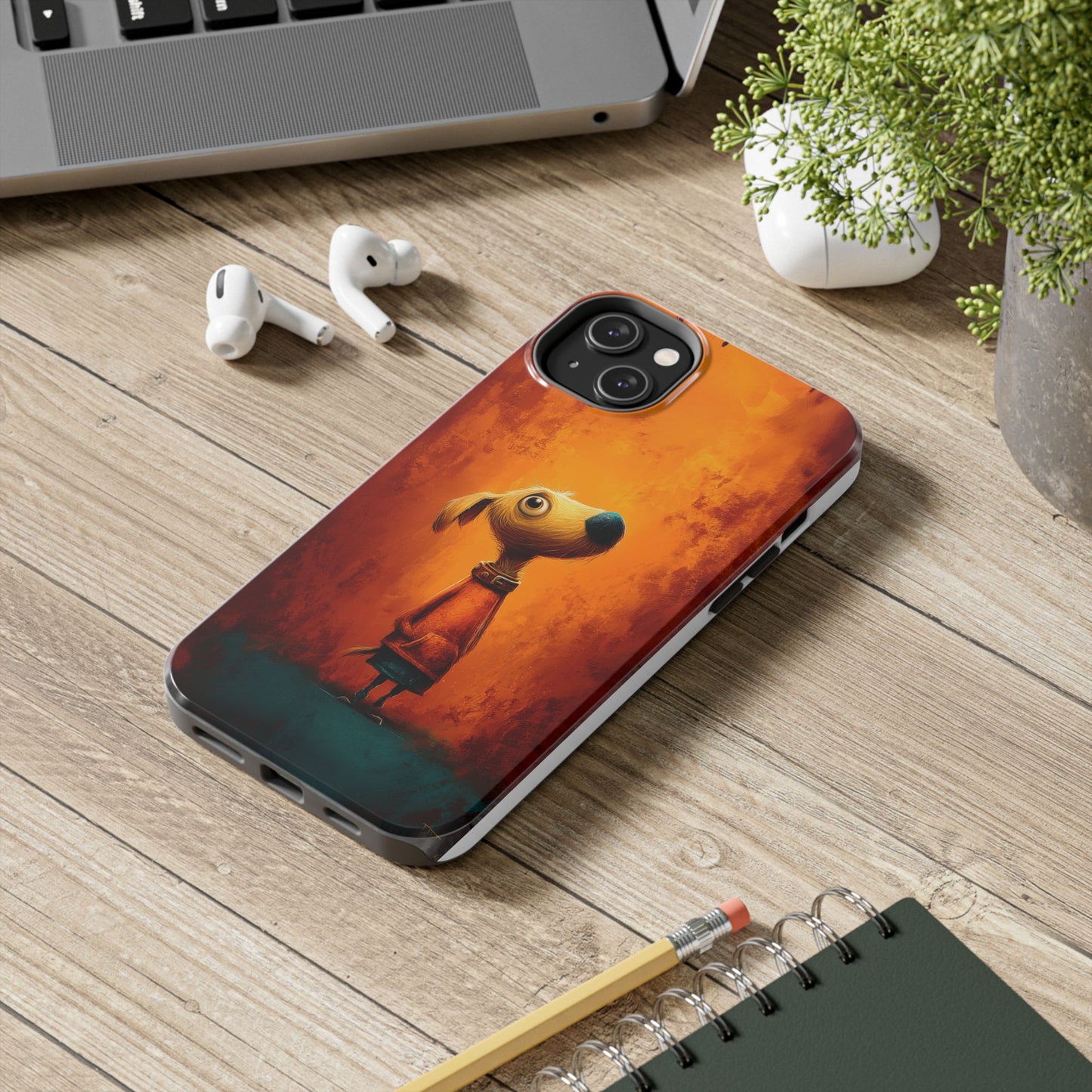 Whimsical Dog Art Tough Phone Case - Durable & Stylish Pet Lover Accessory