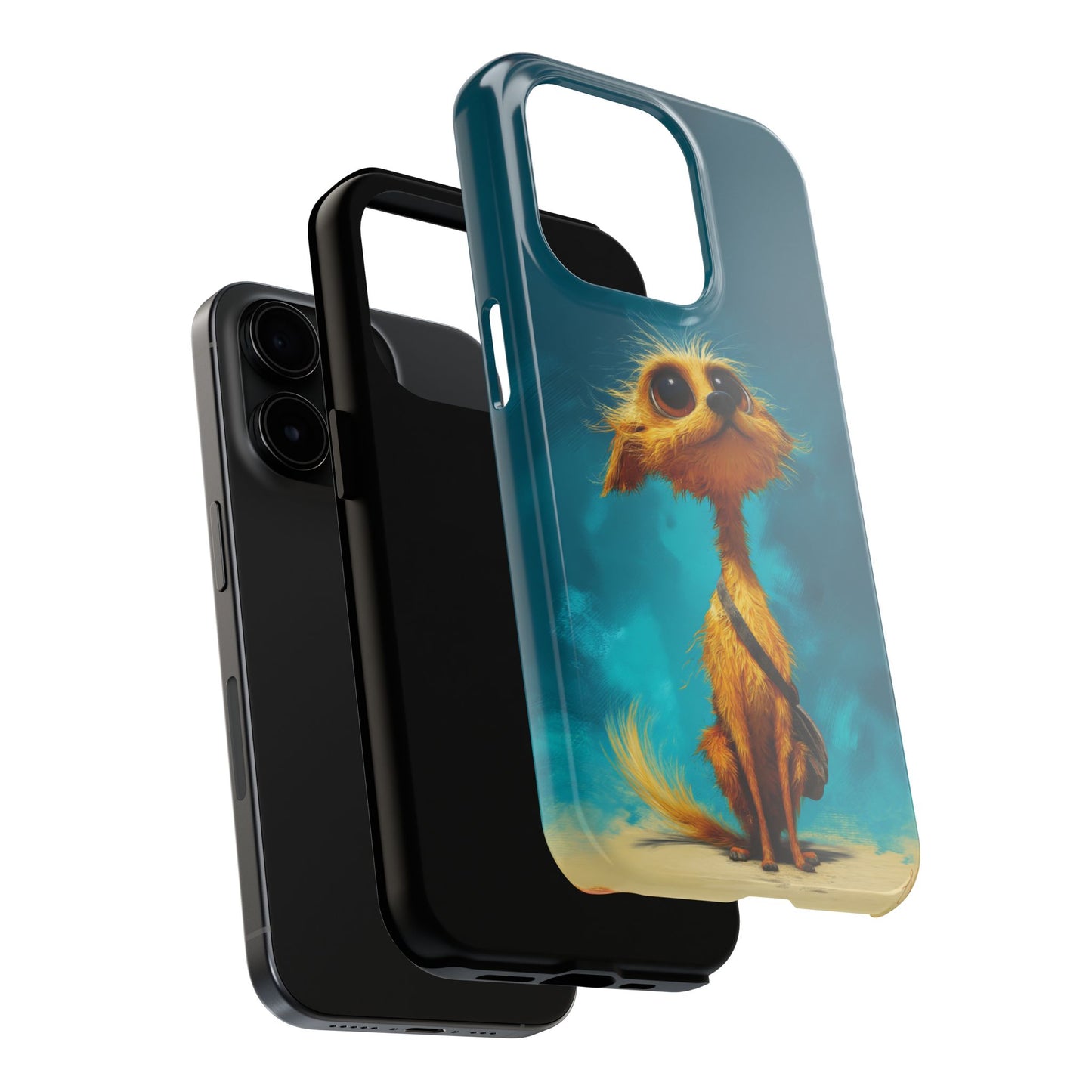 Whimsical Dog Art Tough Phone Case - Durable and Stylish Protection for Pet Lovers