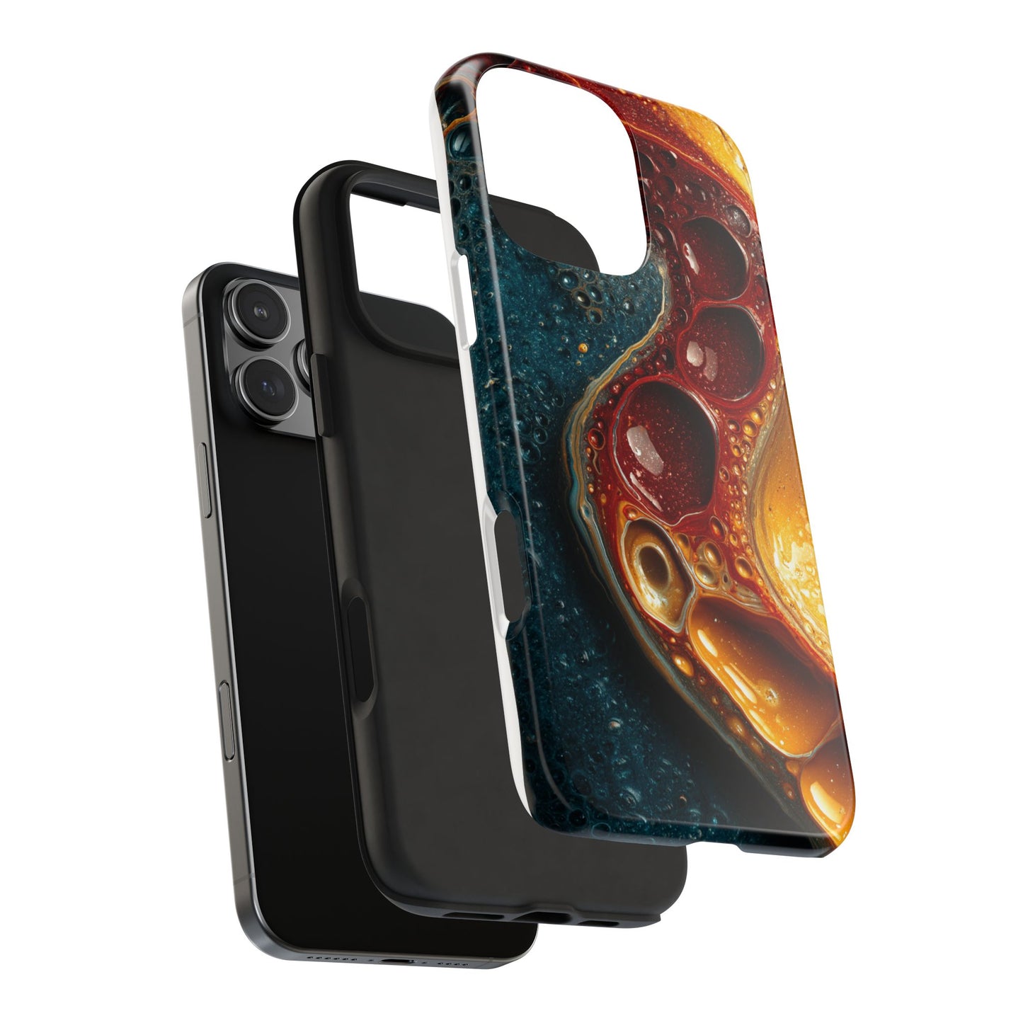 Artistic Tough Phone Case - Vibrant Fluid Design