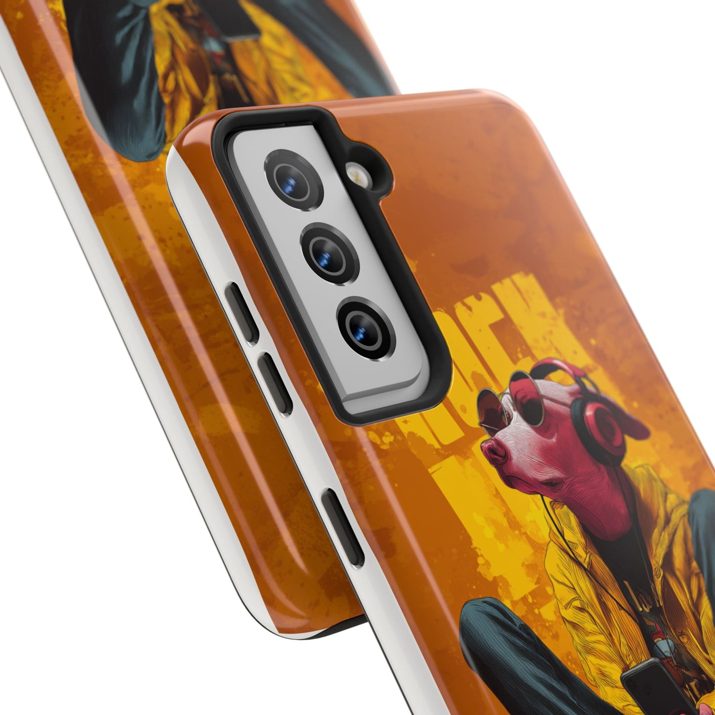 Dog with Pink Sunglasses and Headphones Tough Phone Case
