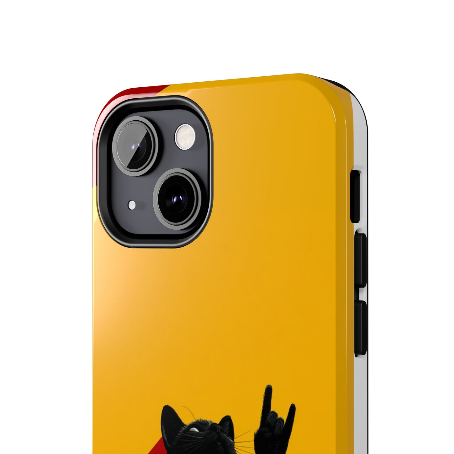 Black Cat Rock Gesture Tough Phone Case