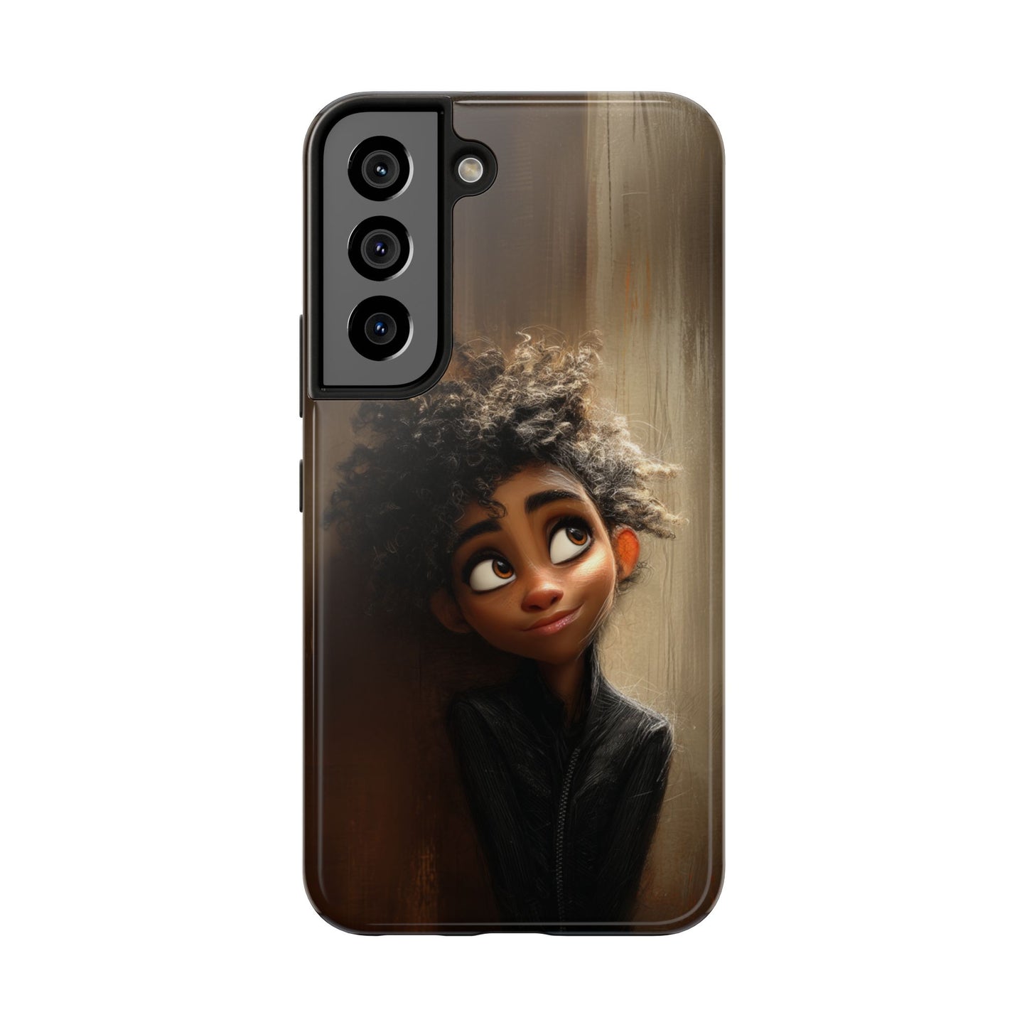 Stylish Tough Phone Case - Artistic Character Design for Teens