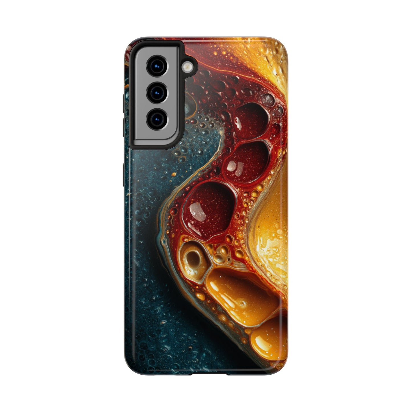 Artistic Tough Phone Case - Vibrant Fluid Design