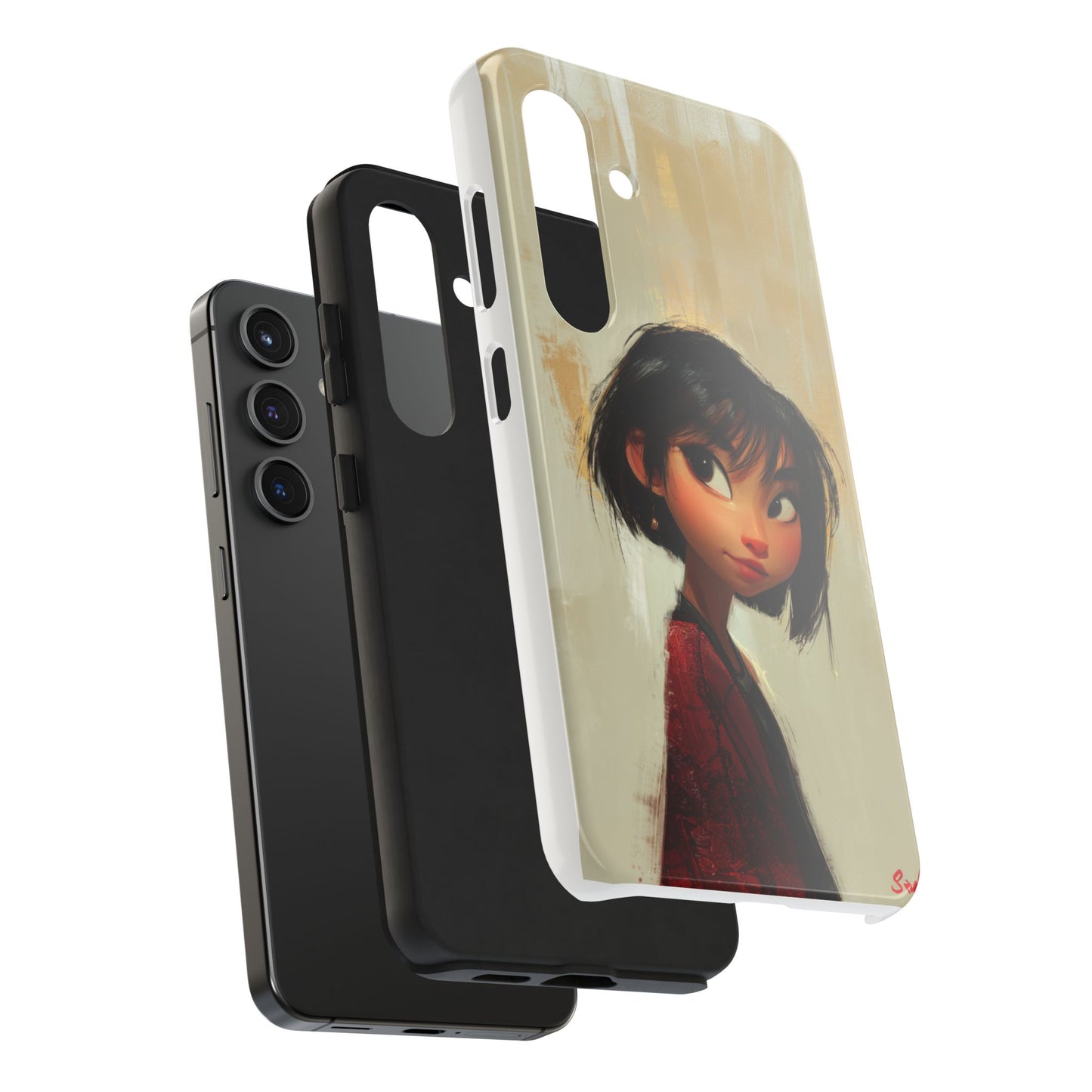 Artistic Tough Phone Case - Cute Character Design for Kids and Teens