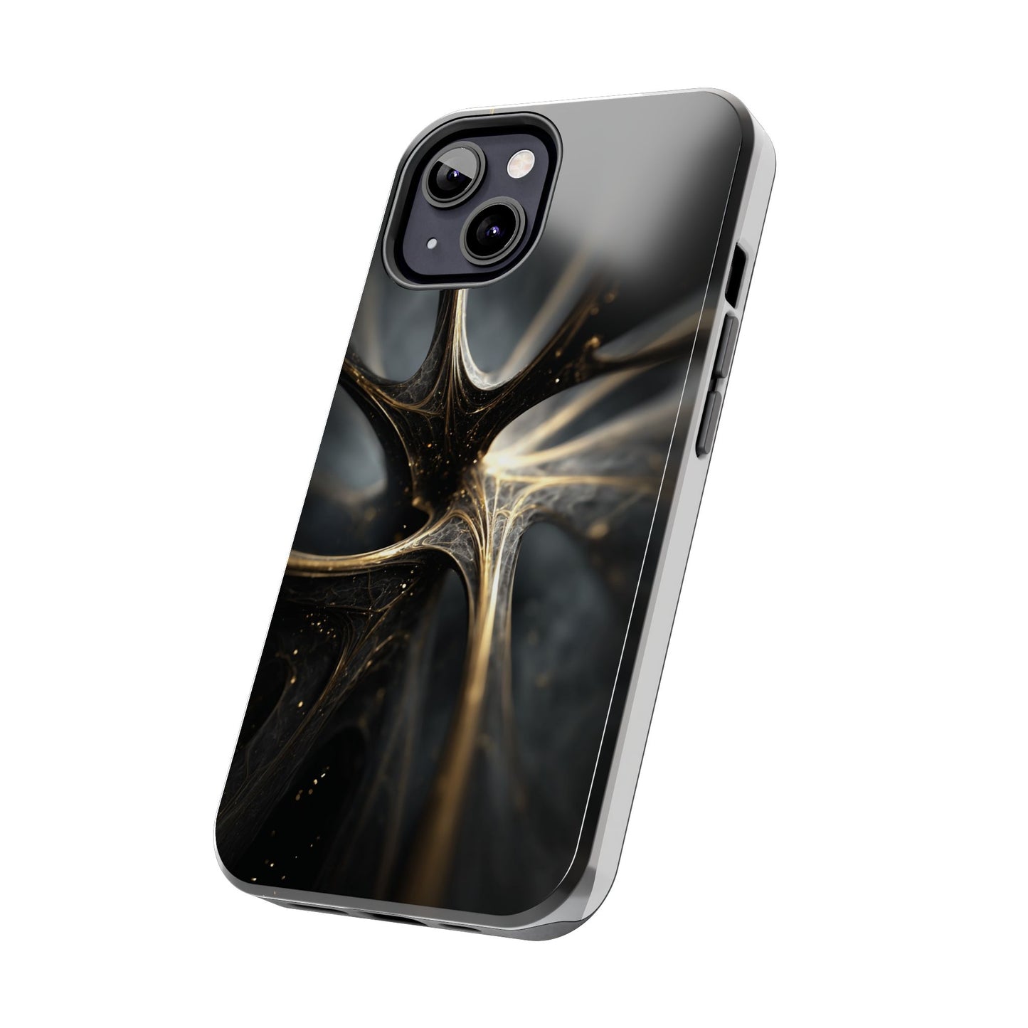 Elegant Tough Phone Case with Abstract Metallic Design