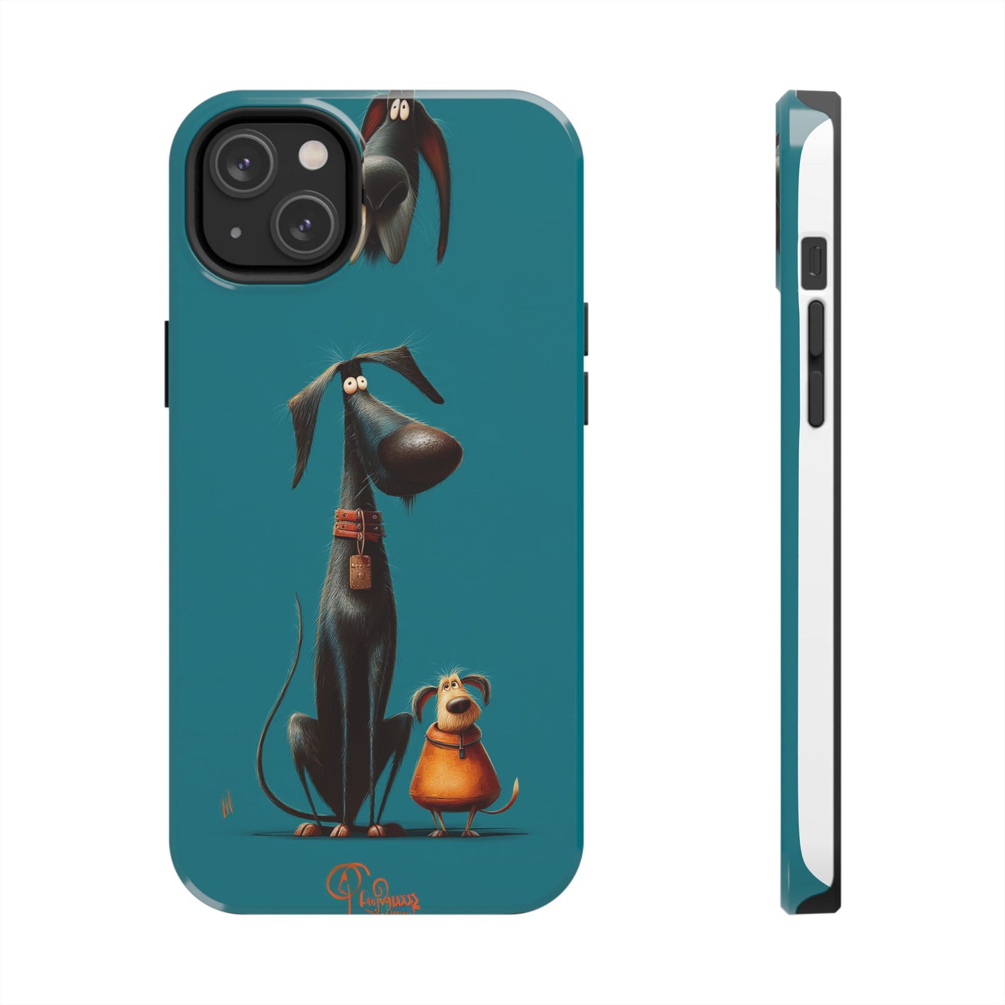 Whimsical Dog Art Tough Phone Case - Durable Protection for Pet Lovers