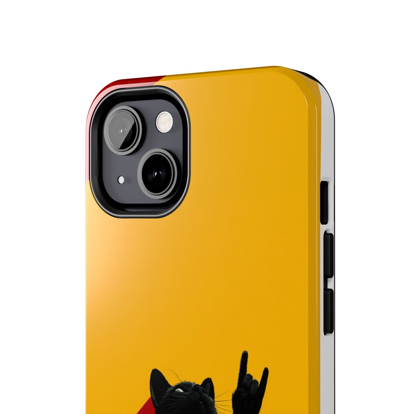 Black Cat Rock Gesture Tough Phone Case