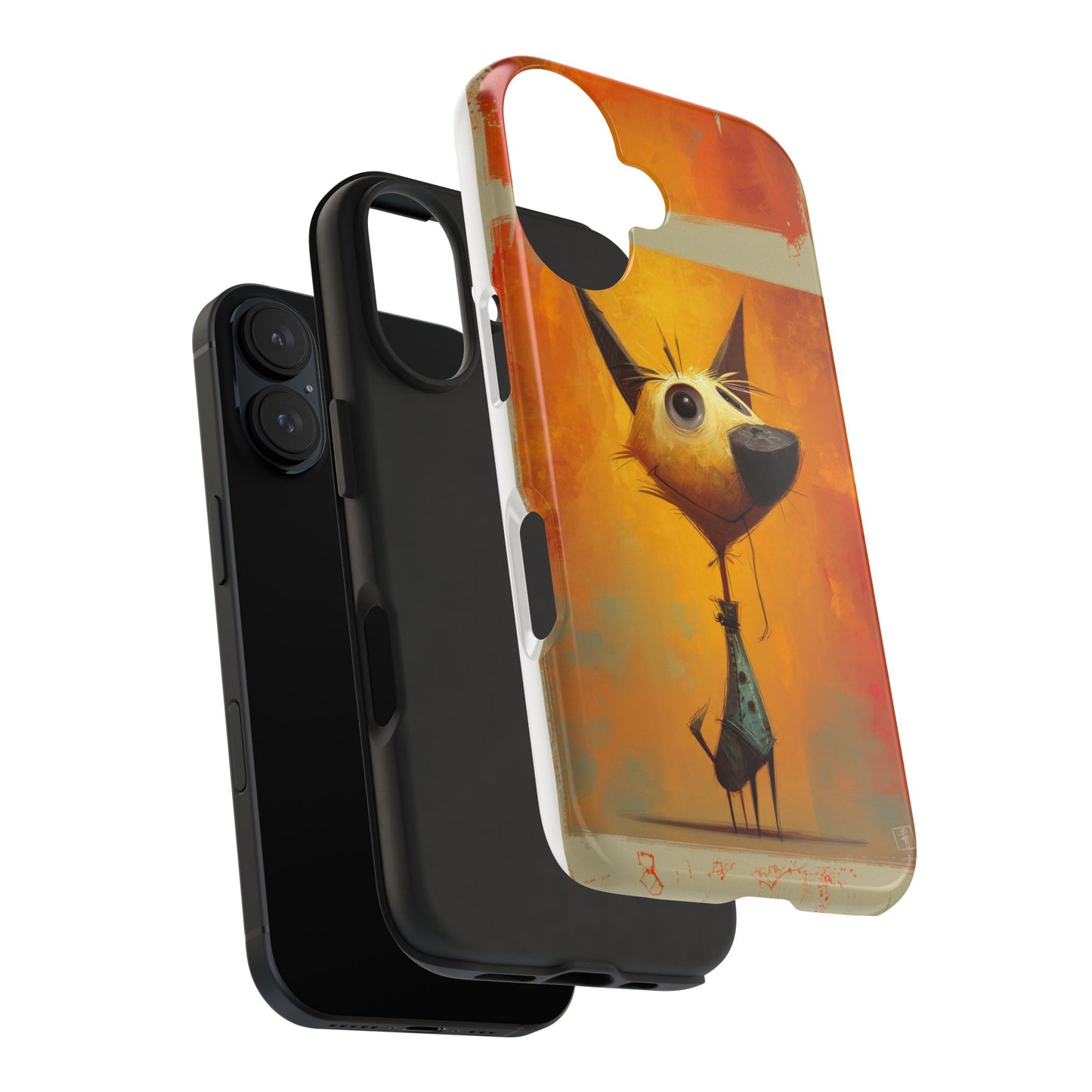 Whimsical Dog Art Tough Phone Case - Fun & Stylish Pet Lover Gift