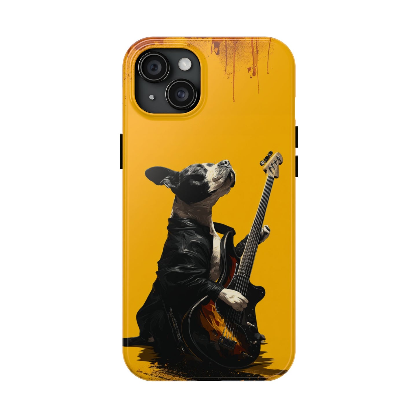 Rock Star Dog with Guitar Tough Phone Case – Wearable Art for Pet & Music Enthusiasts