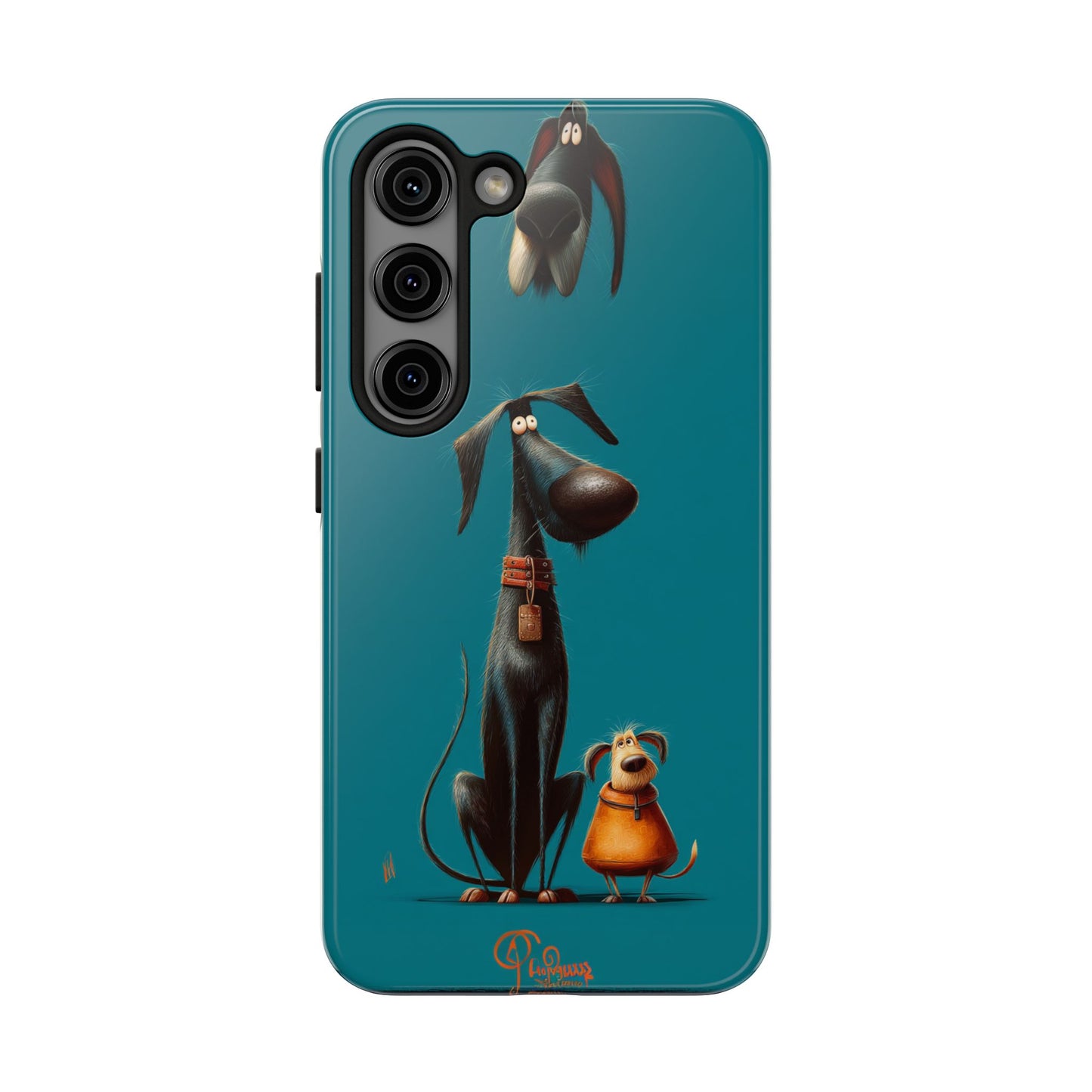 Whimsical Dog Art Tough Phone Case - Durable Protection for Pet Lovers