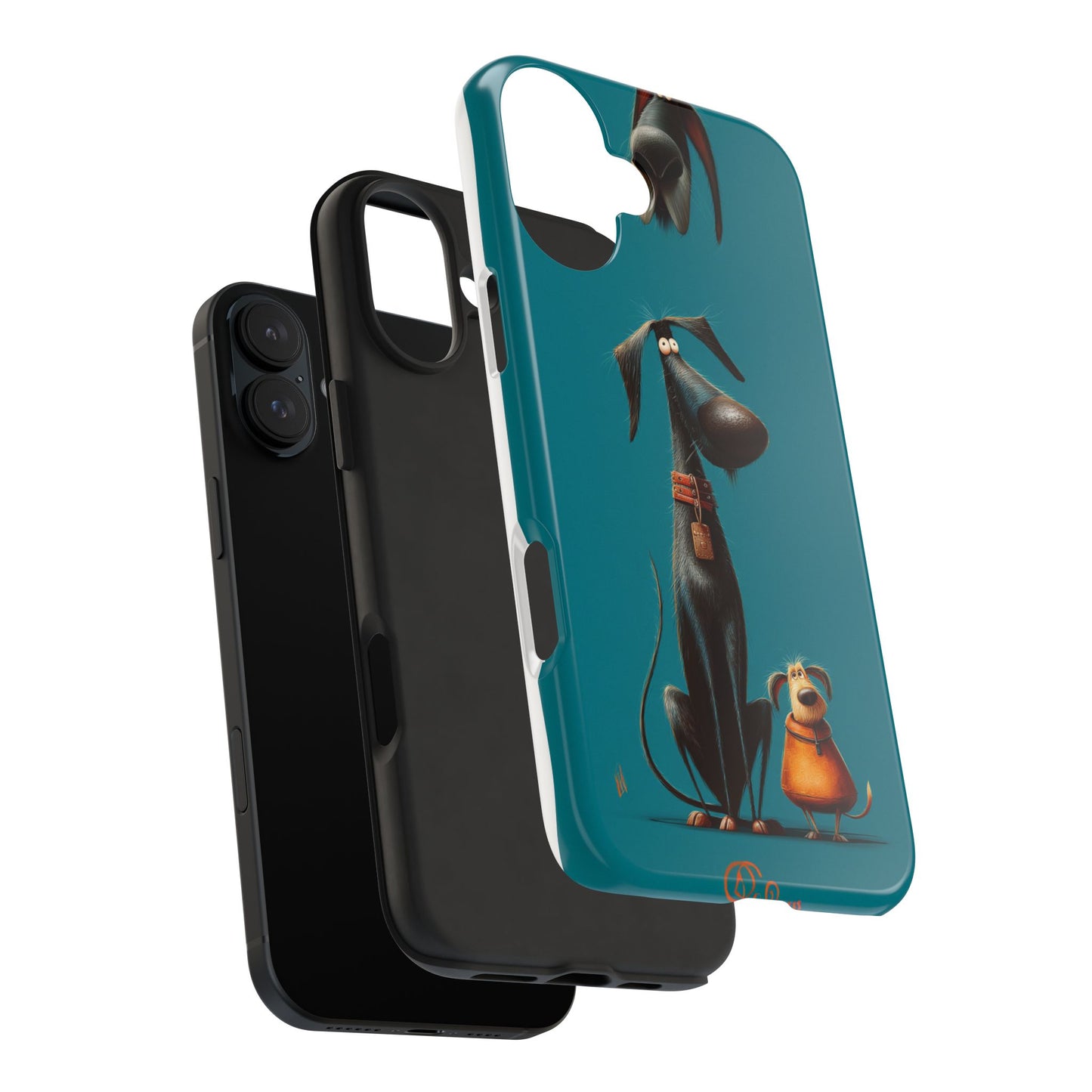 Whimsical Dog Art Tough Phone Case - Durable Protection for Pet Lovers