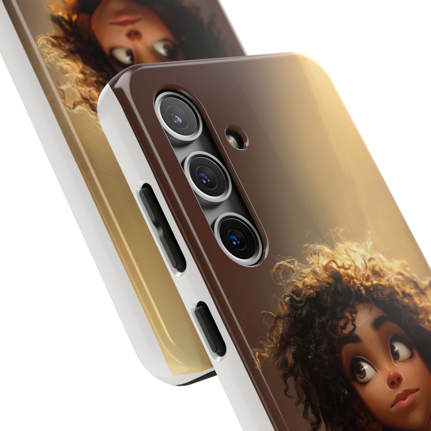 Artistic Tough Phone Case with Whimsical Character Design