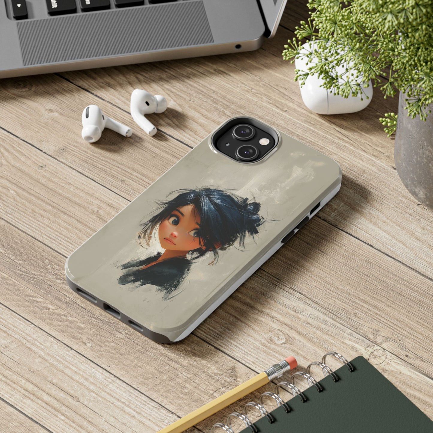 Artistic Tough Phone Case – Unique Portrait Design for Creatives