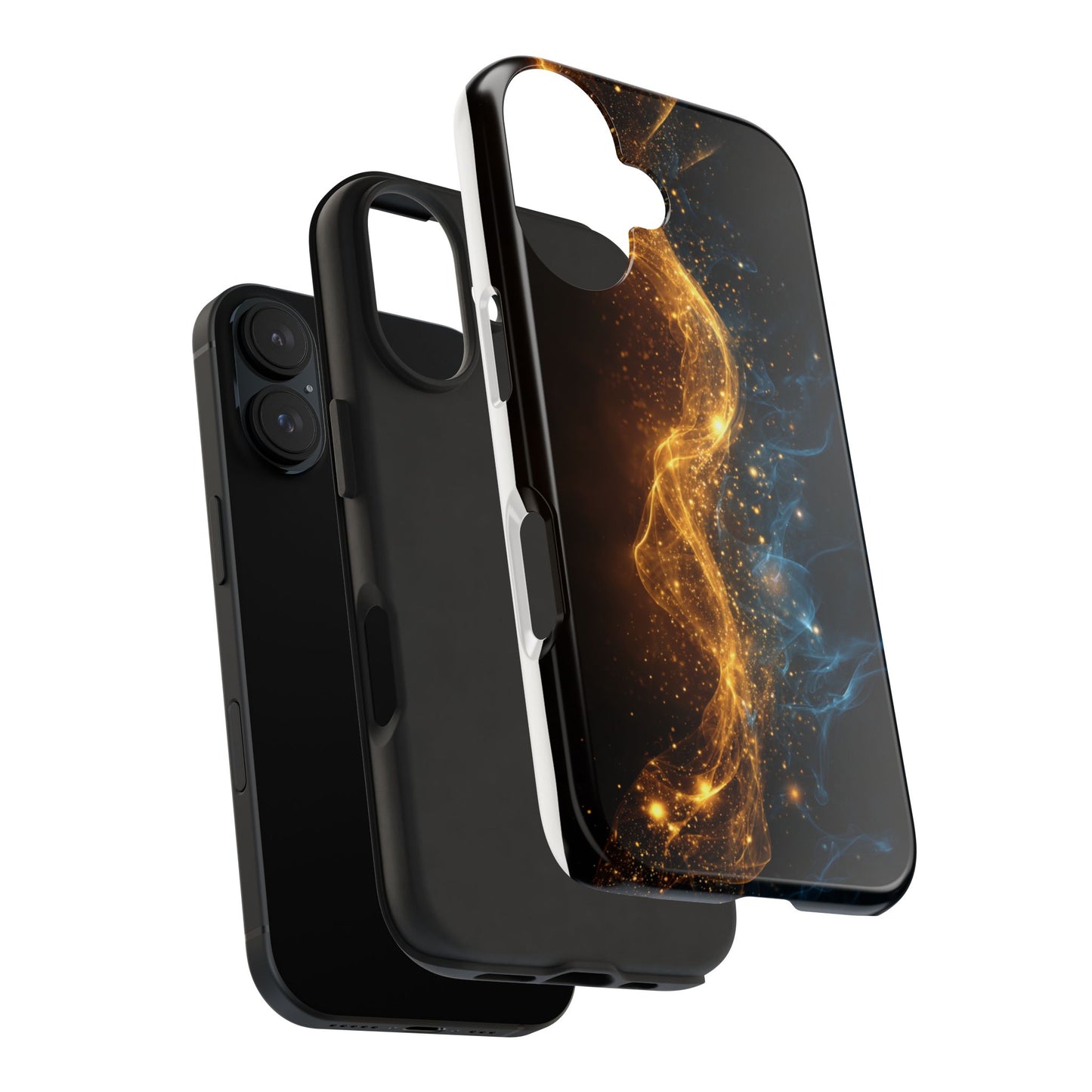 Dynamic Gold and Blue Tough Phone Case - Durable Protection with a Stunning Design