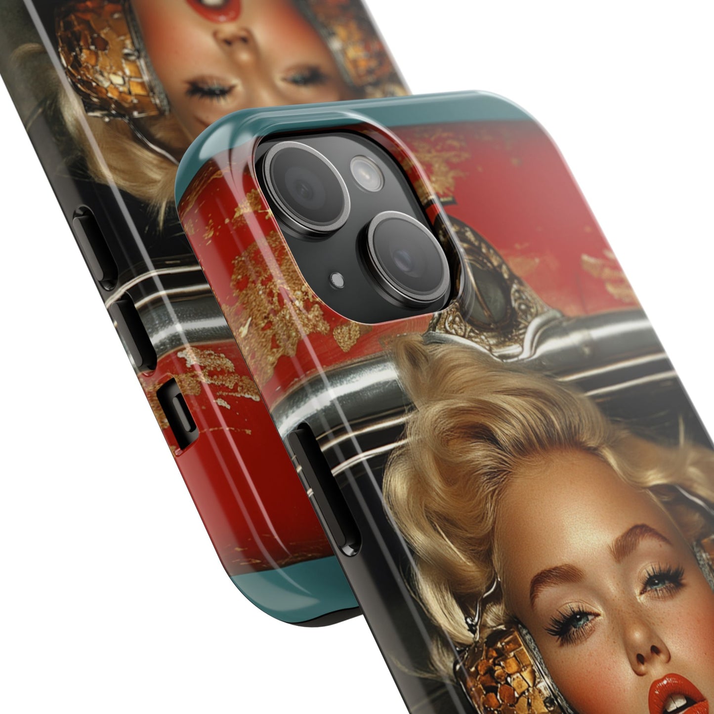 Retro Glam Tough Phone Case - Stylish Protection for Music Lovers