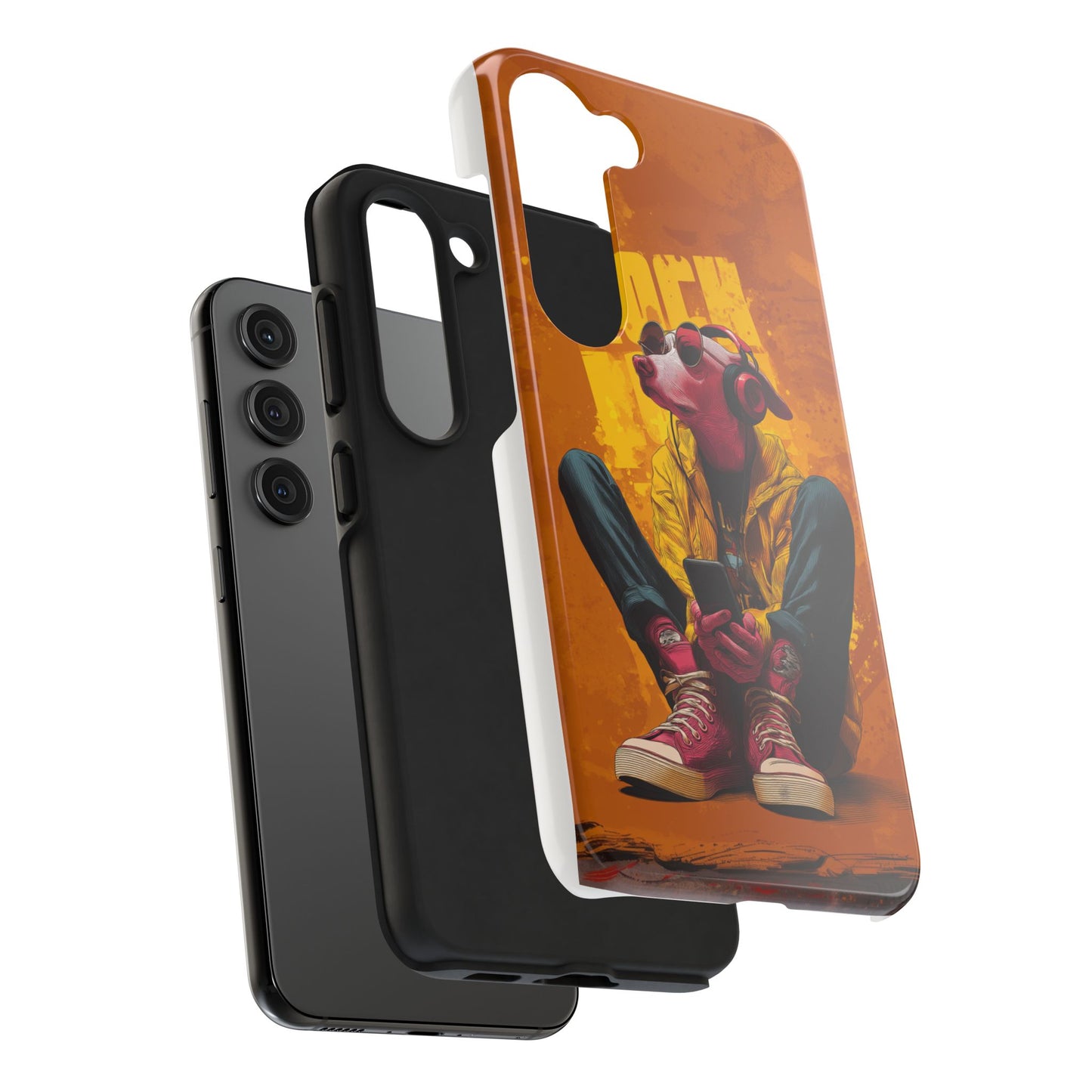 Dog with Pink Sunglasses and Headphones Tough Phone Case
