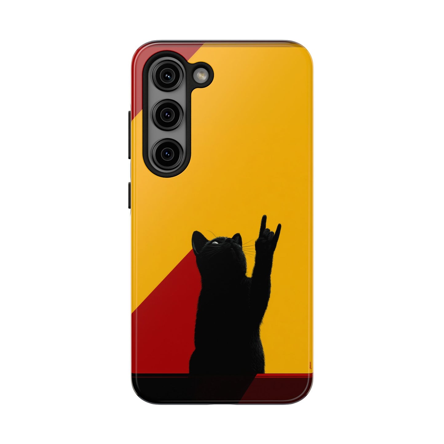 Black Cat Rock Gesture Tough Phone Case