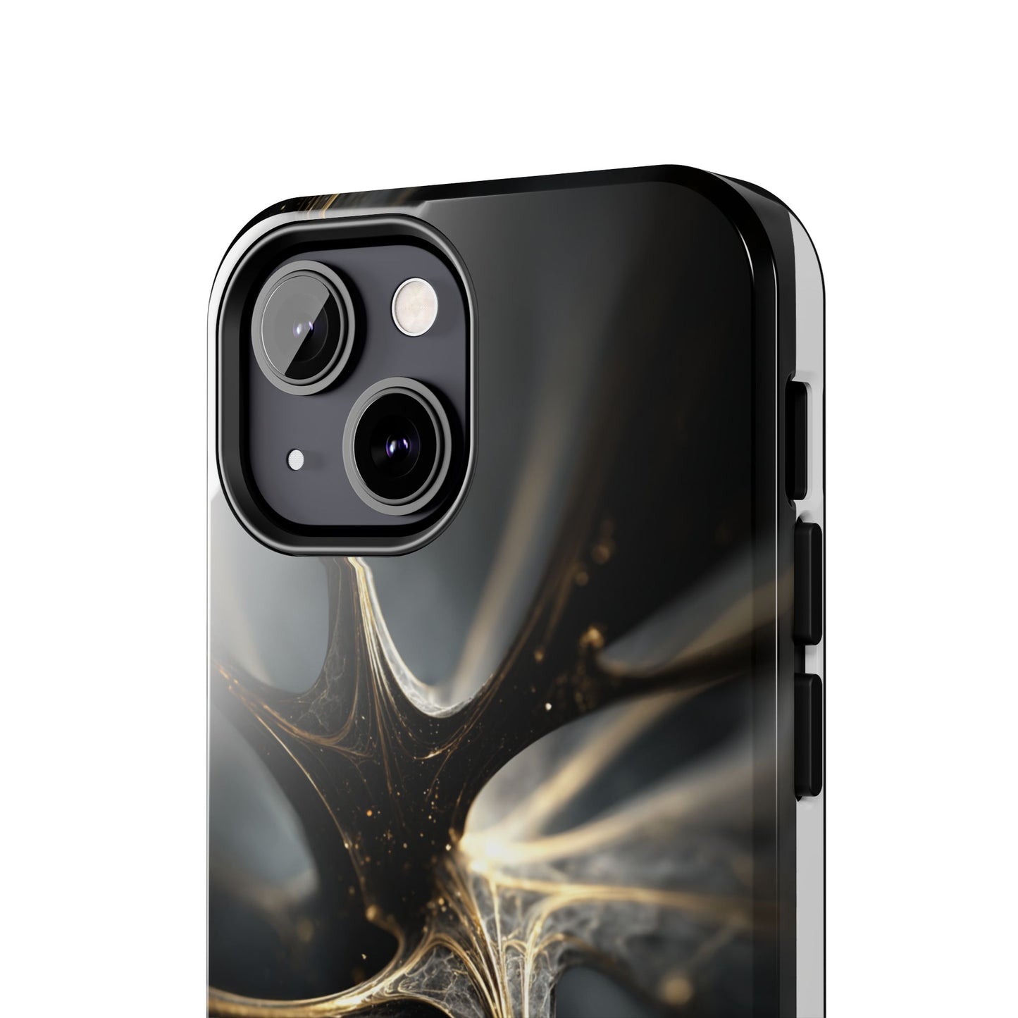 Elegant Tough Phone Case with Abstract Metallic Design