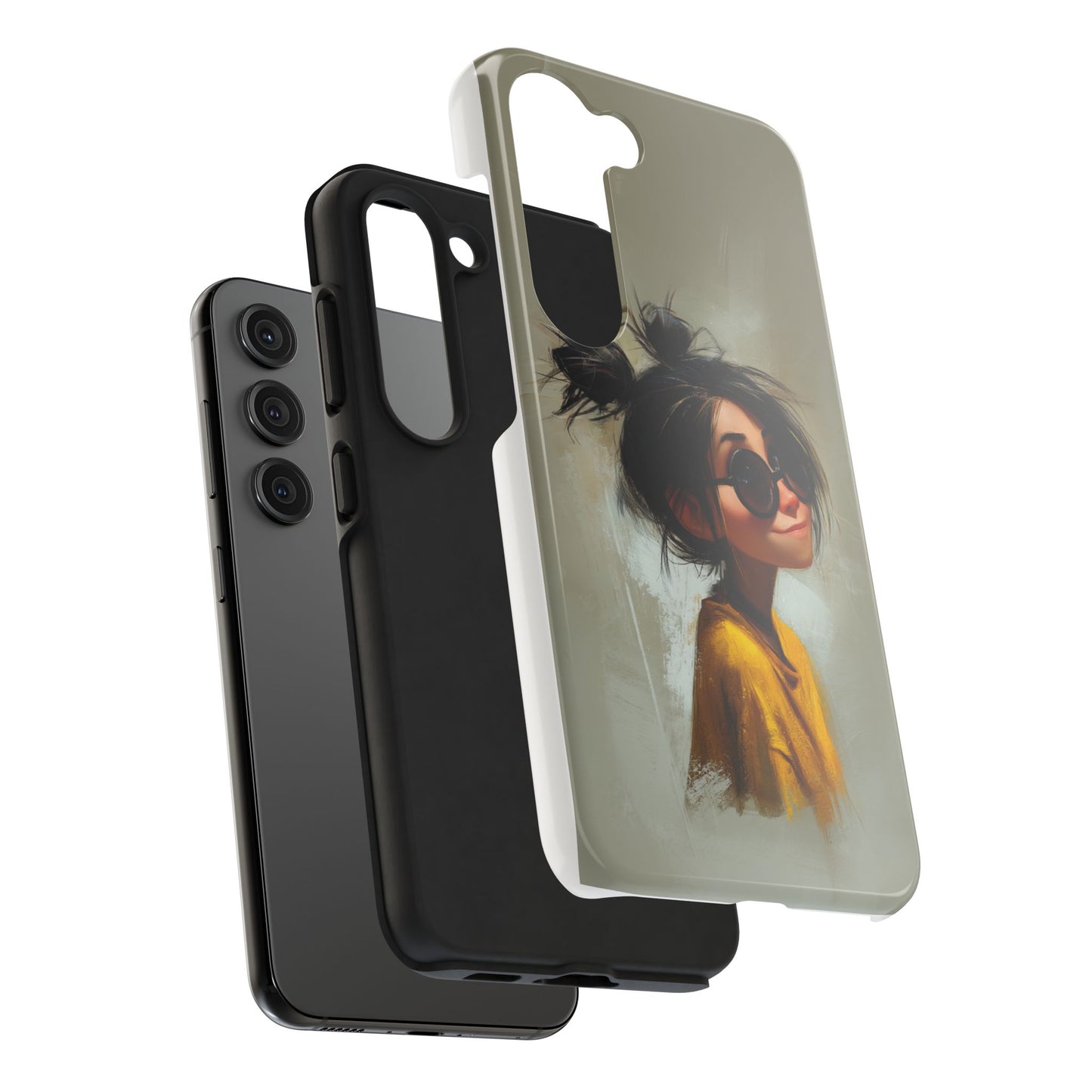 Trendy Tough Phone Case – Stylish Illustrated Girl Design for Fashion Lovers