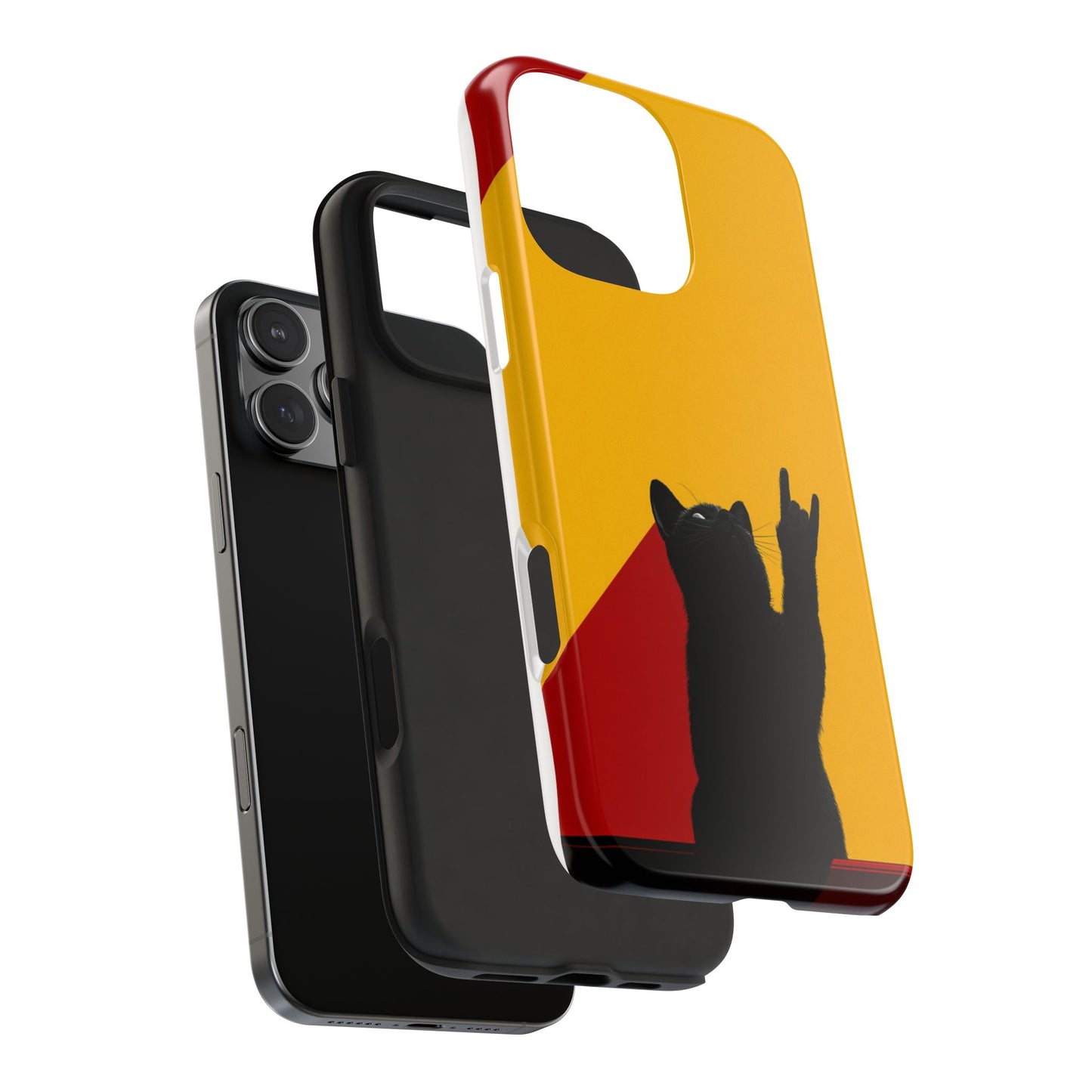 Black Cat Rock Gesture Tough Phone Case