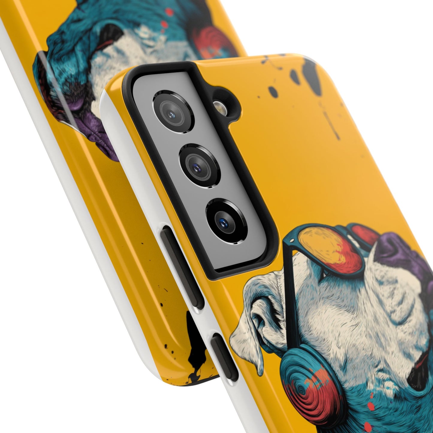 French Bulldog with Orange Sunglasses and Headphones Tough Phone Case