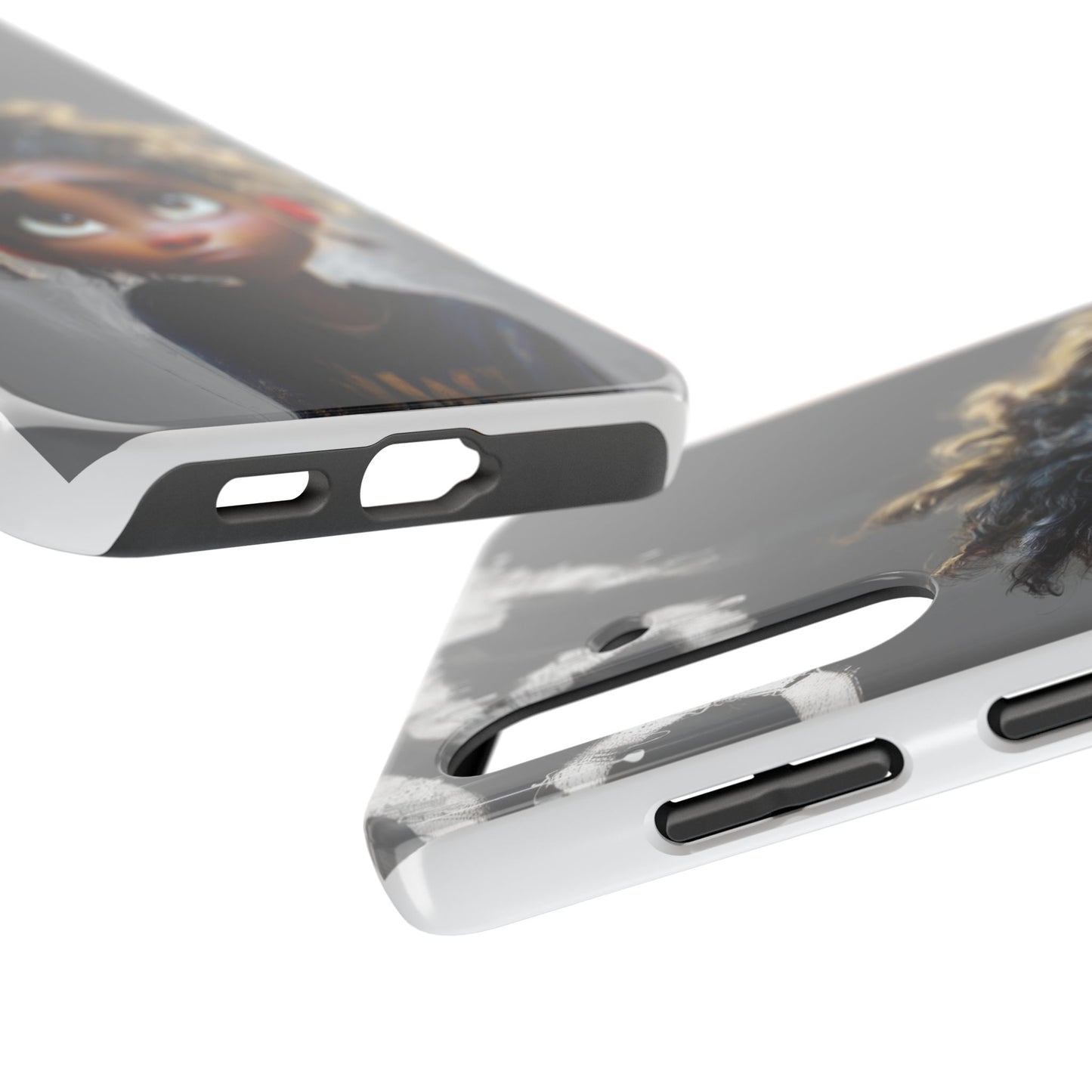 Whimsical Tough Phone Case - Artistic Design for Kids and Tweens