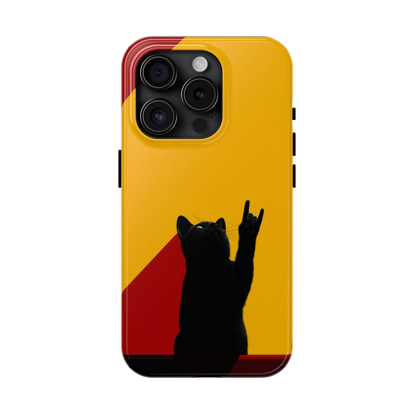 Black Cat Rock Gesture Tough Phone Case