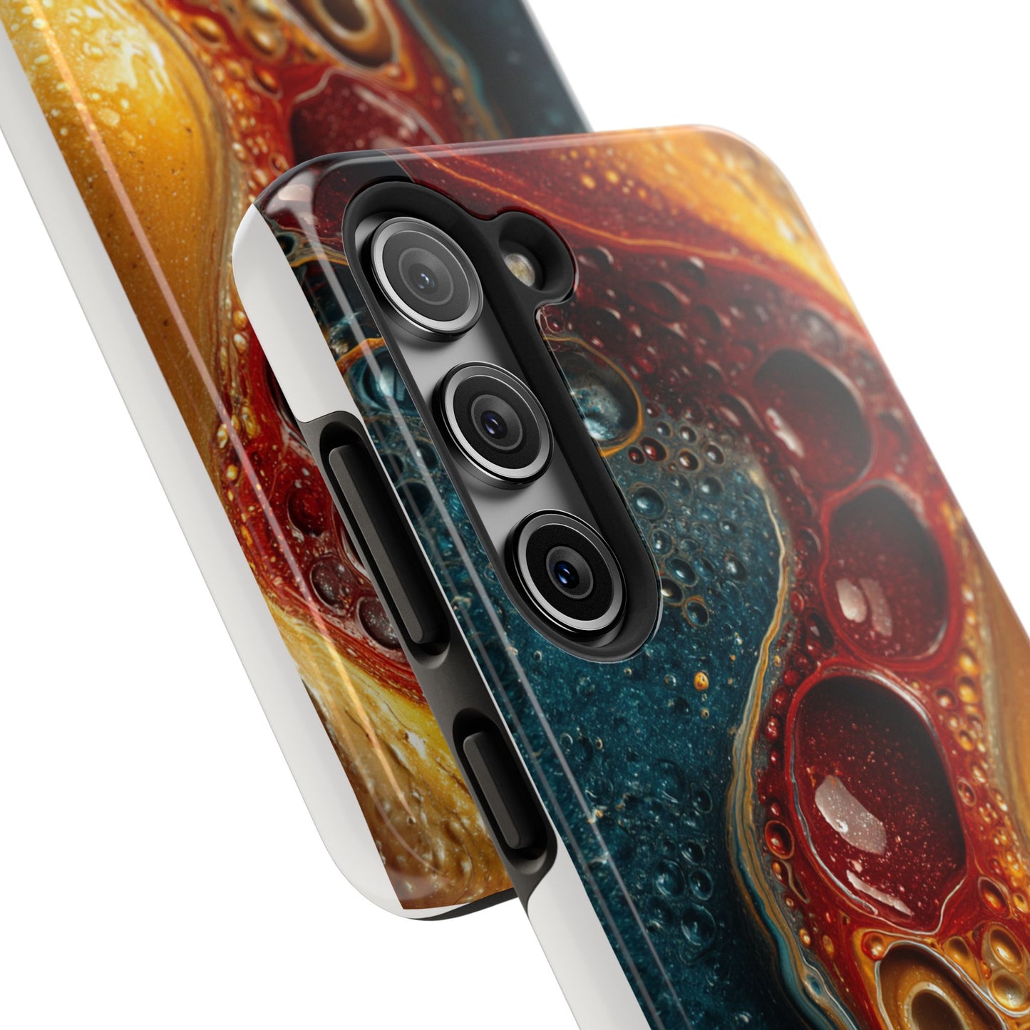 Artistic Tough Phone Case - Vibrant Fluid Design