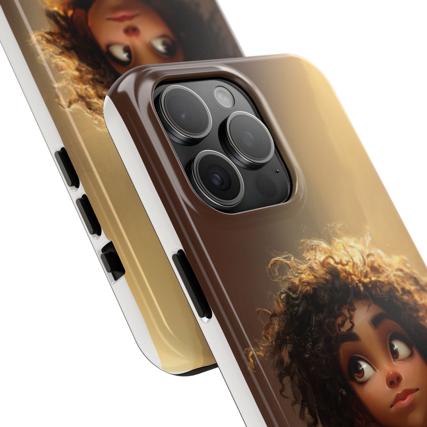 Artistic Tough Phone Case with Whimsical Character Design