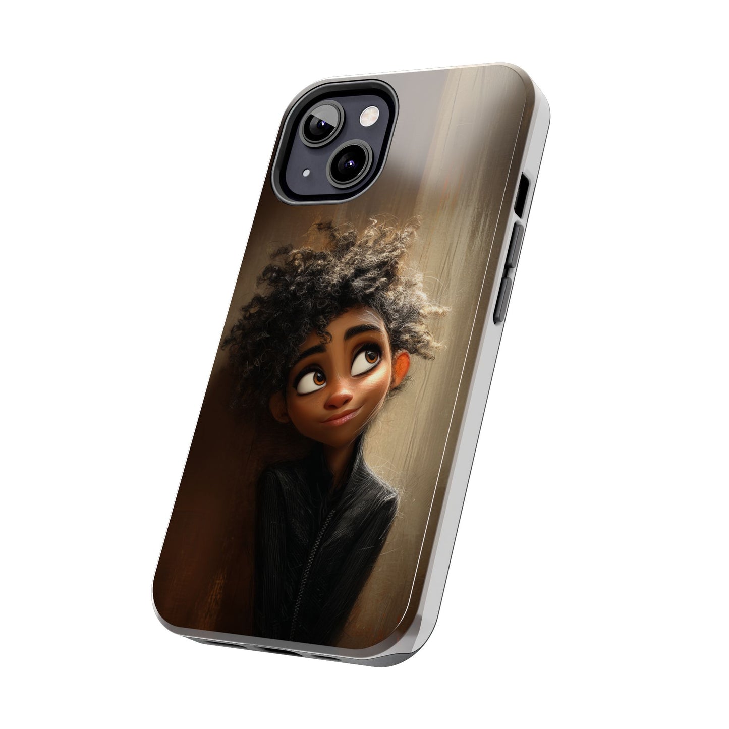 Stylish Tough Phone Case - Artistic Character Design for Teens
