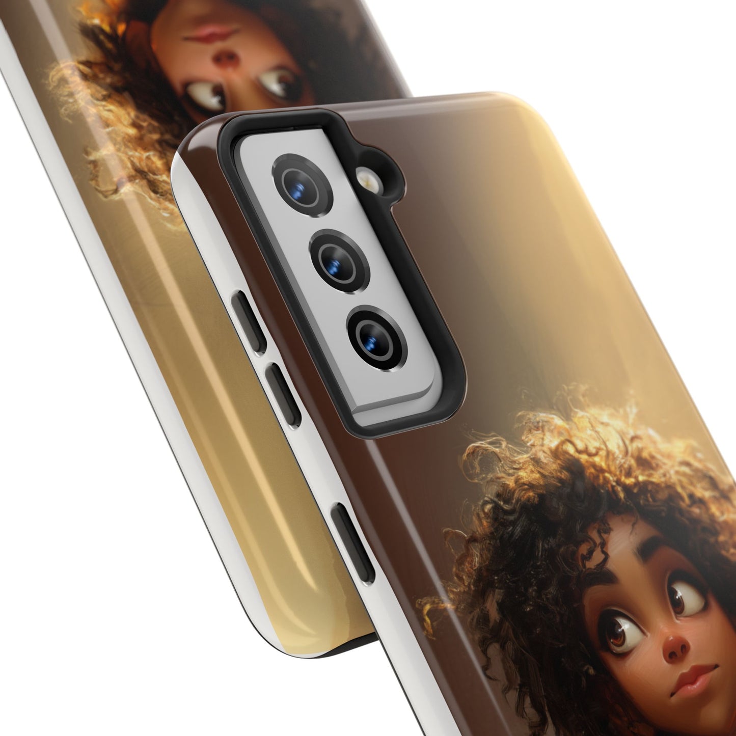 Artistic Tough Phone Case with Whimsical Character Design