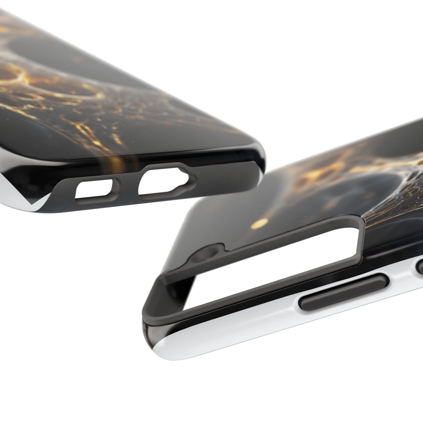 Luxurious Abstract Tough Phone Case - Gold and Black Design