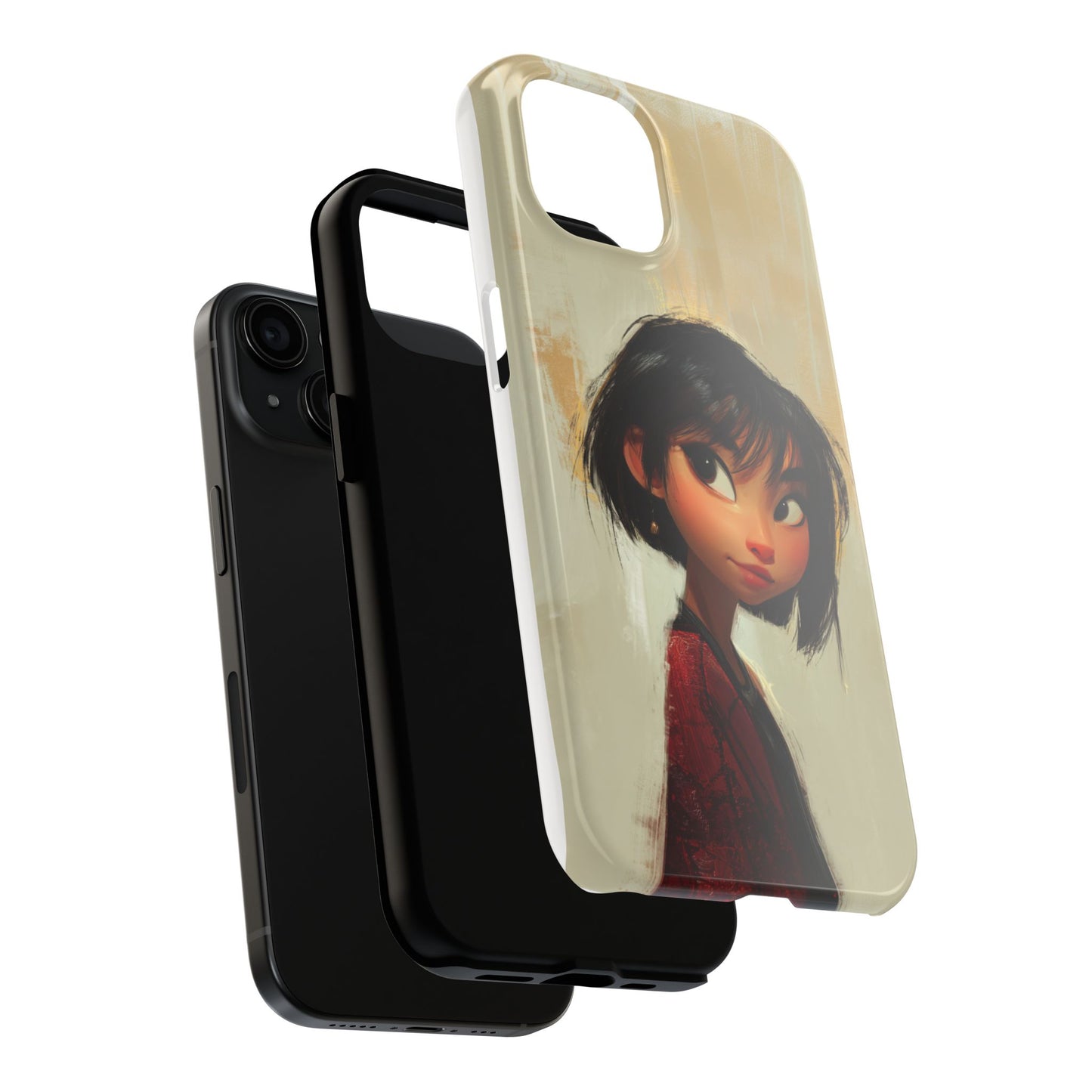 Artistic Tough Phone Case - Cute Character Design for Kids and Teens