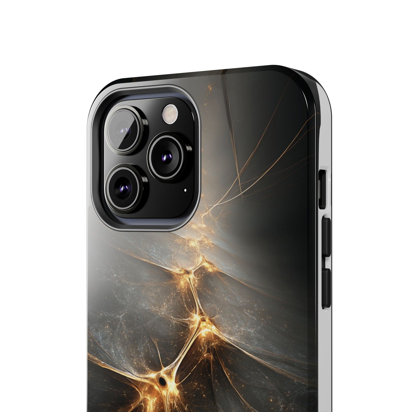 Tough Phone Case - Elegant Gold Fractal Design for Tech Lovers